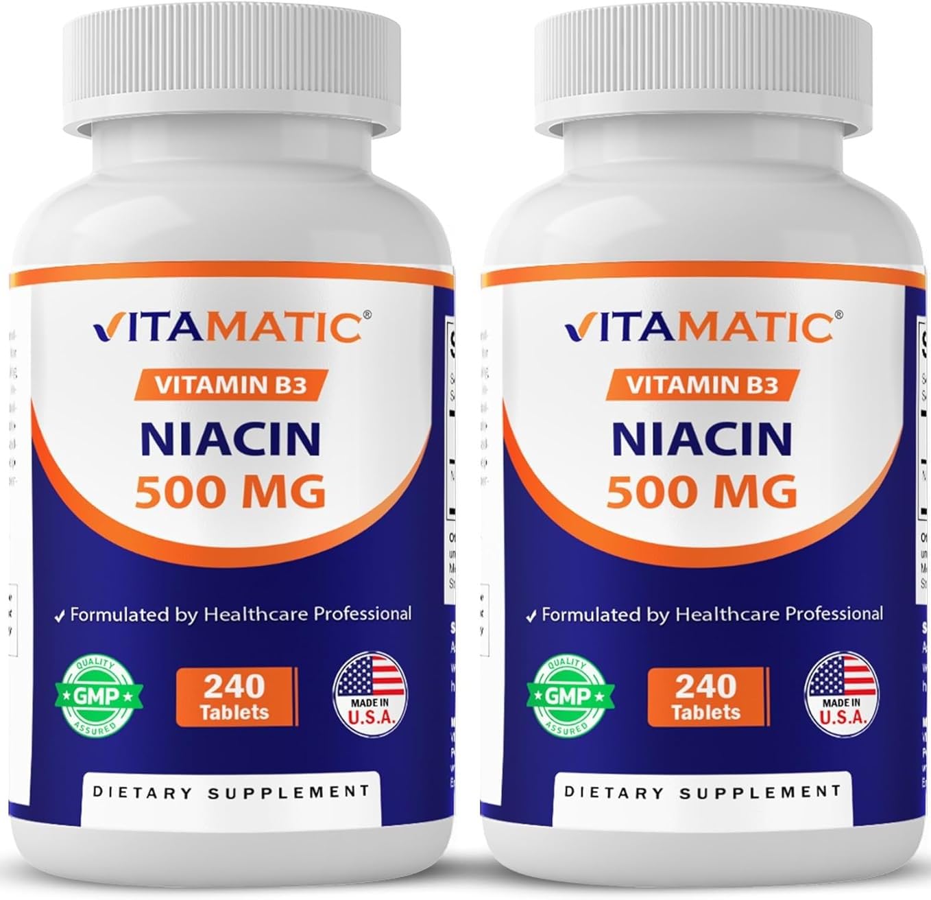 Vitamatic Niacin (Vitamin B3) 500mg, 480 Tablets