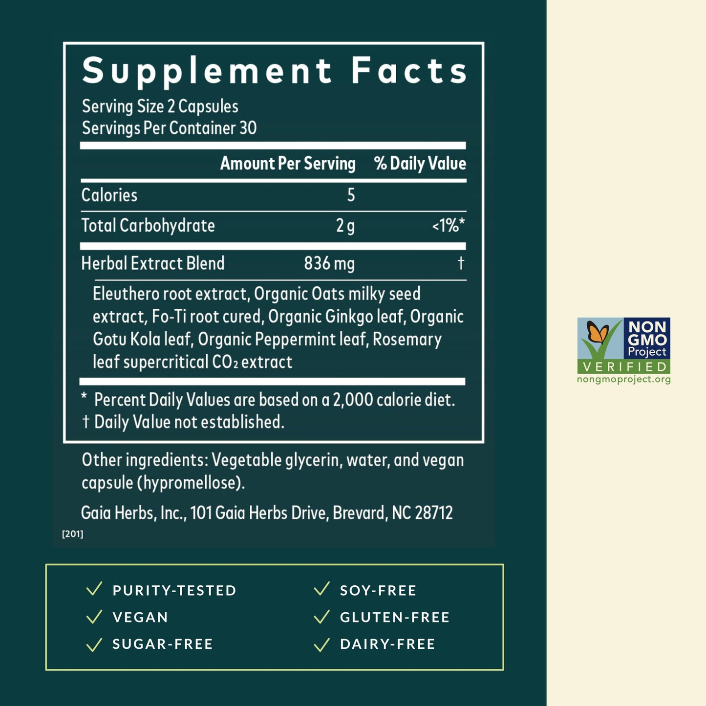 Gaia Herbs Mental Alertness Brain Support Capsules, 60 Count