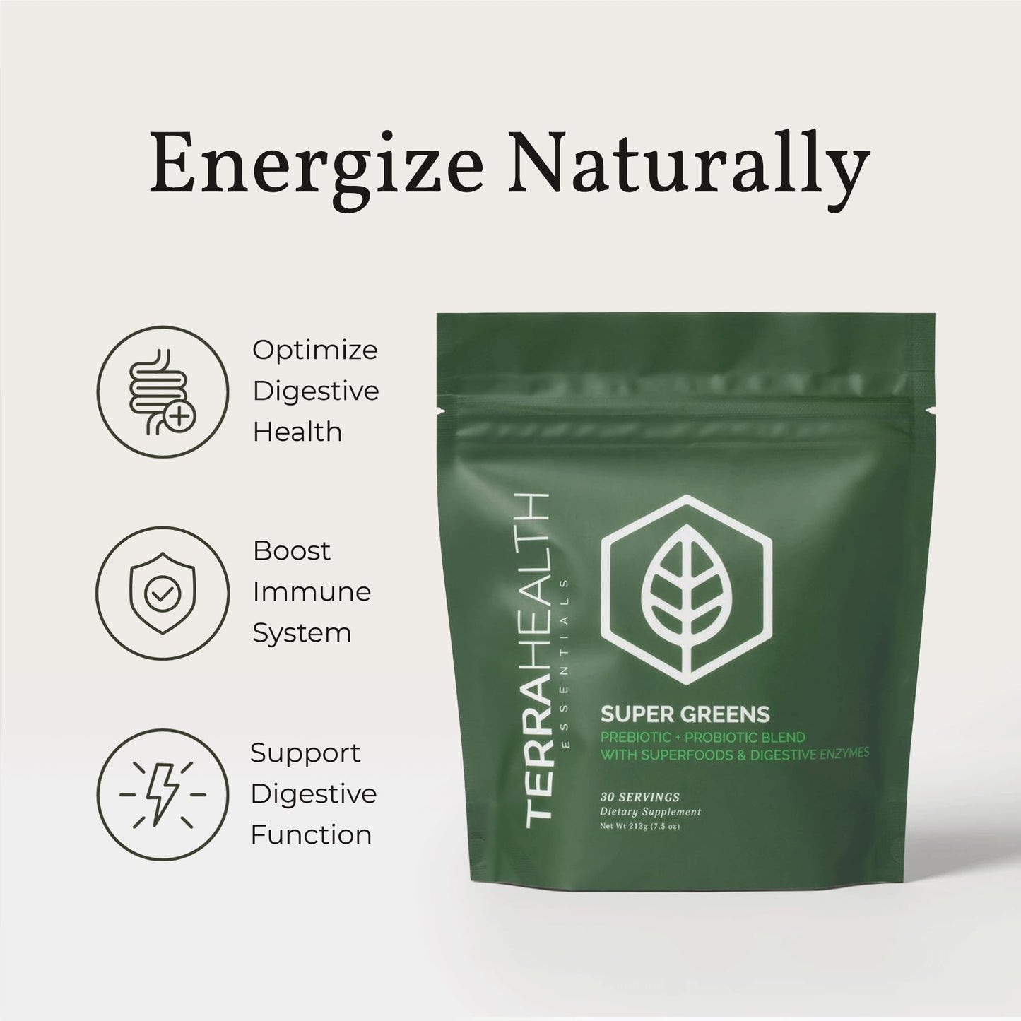 Terra Health Essentials Super Greens Powder 7.5 oz