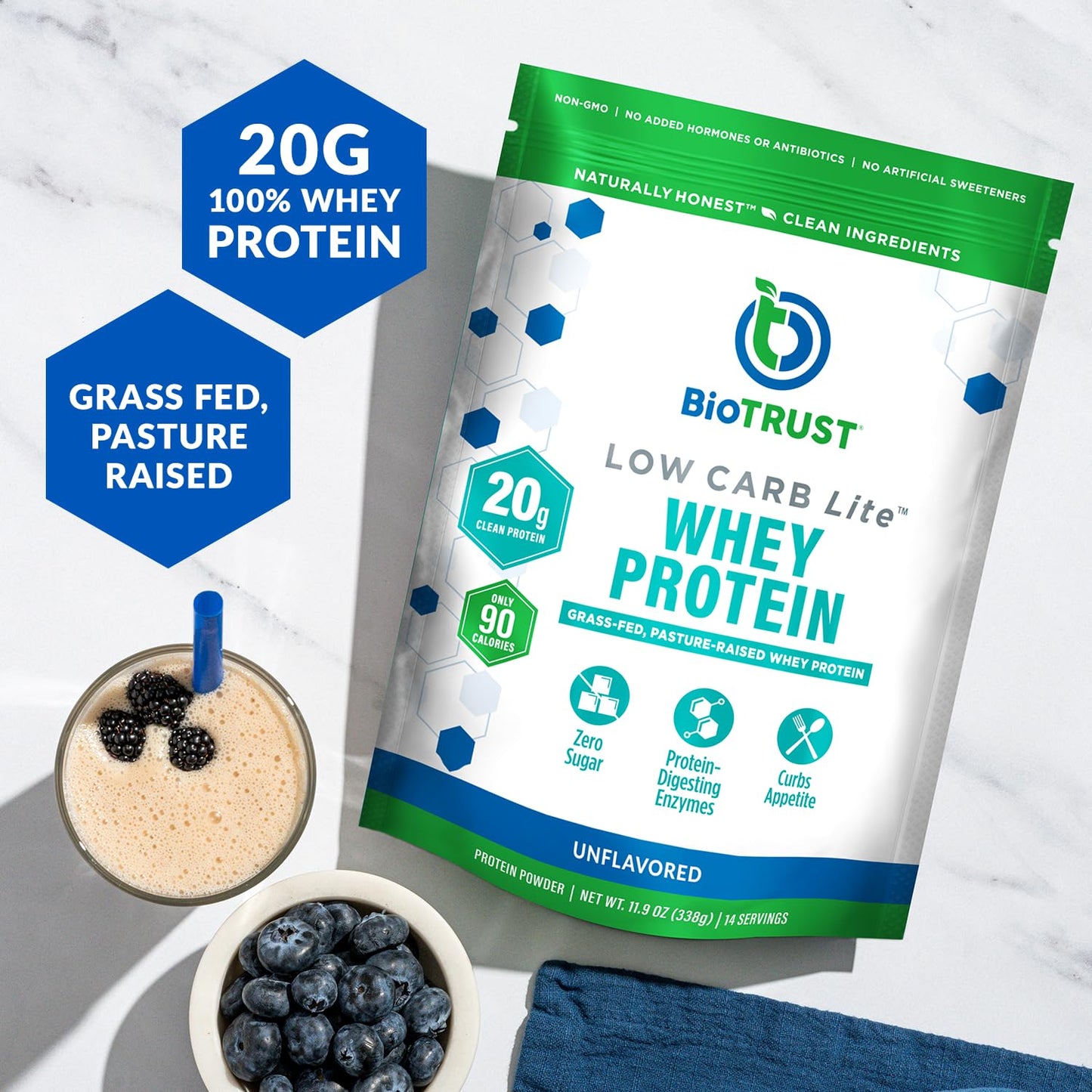 BioTrust Low Carb Lite Low Calorie Protein Powder, 14 Servings