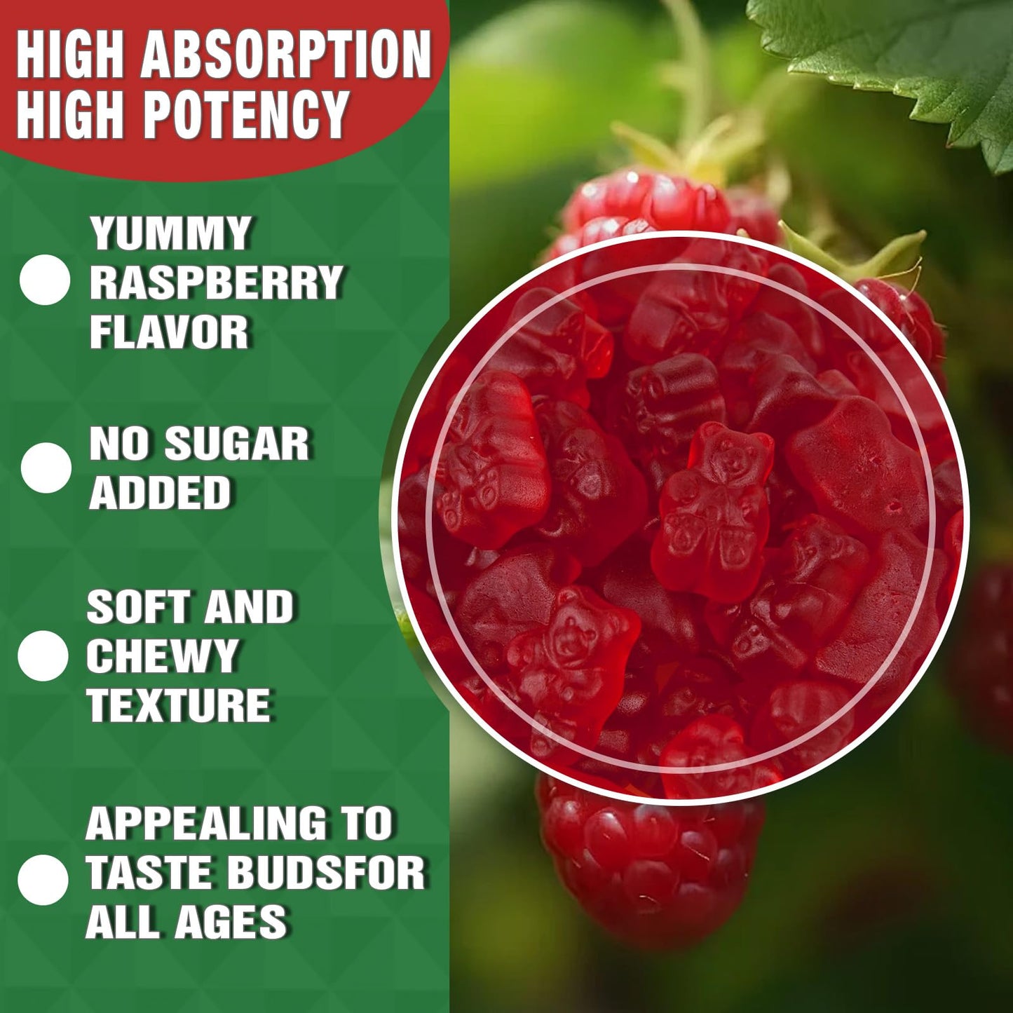 Putaojun High Absorption Calcium Magnesium Zinc Gummies with Vitamin D3, 60 Gummies