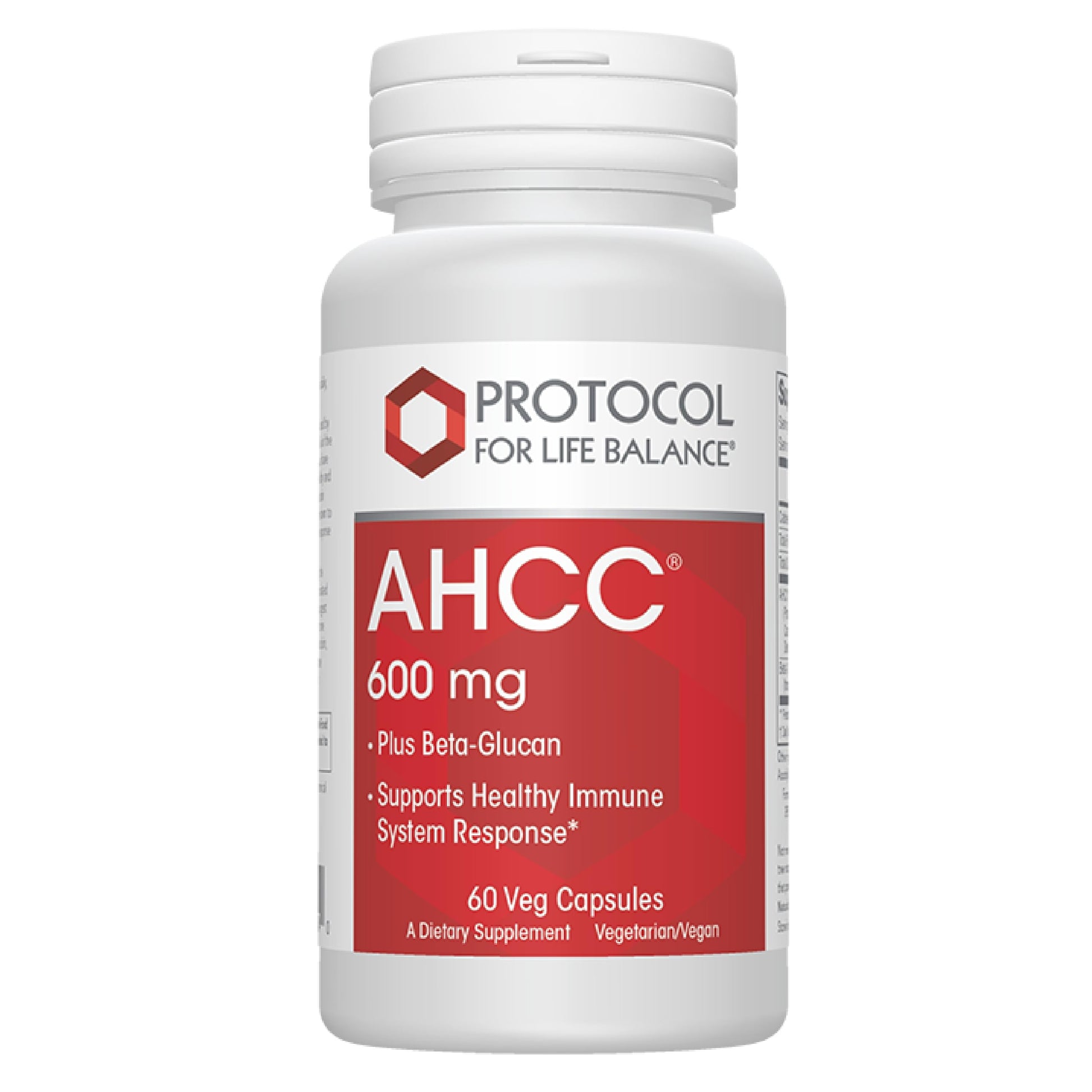 Protocol for Life Balance AHCC 600 mg Liver & Immune Support Supplement with Beta-Glucan Capsule, 60 Count