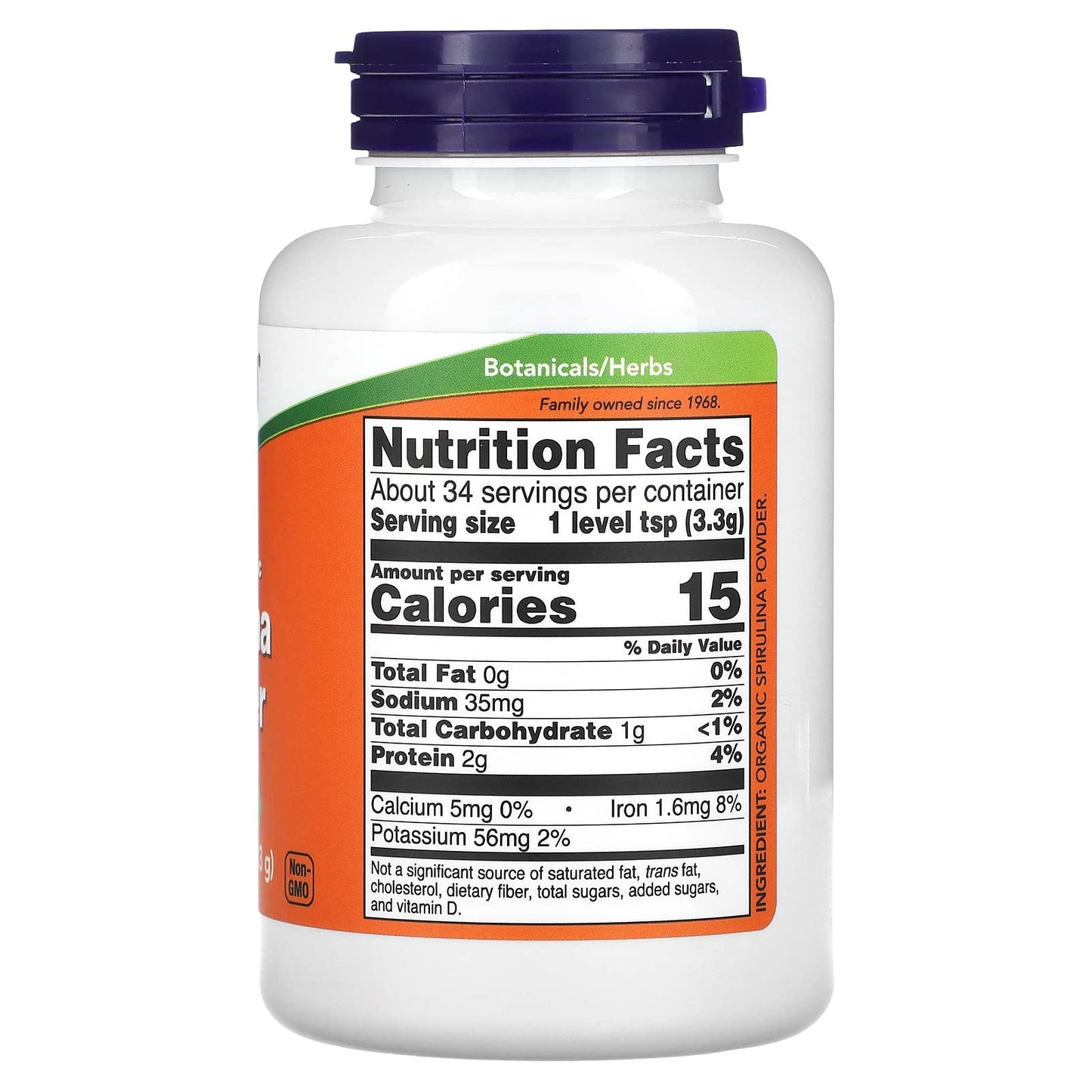 NOW Foods Certified Organic Spirulina Powder 4 oz (113 g), 1 Count