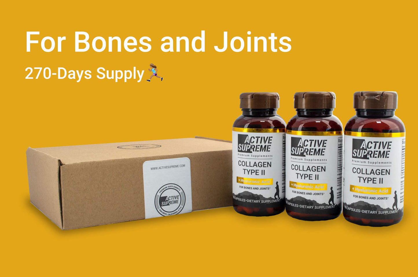 Active Supreme Type 2 Collagen for Joint Support Capsule 3-Pack