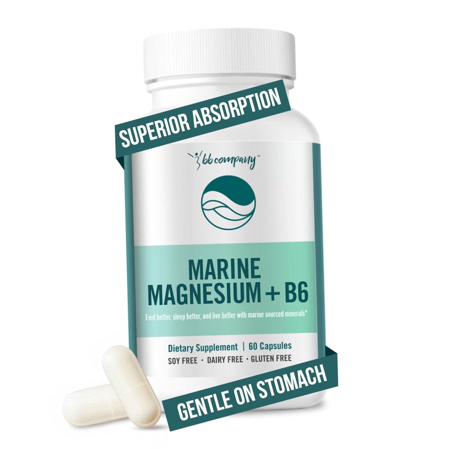 BB Company Ocean Magnesium 200mg Aquamin Capsule 60 Count