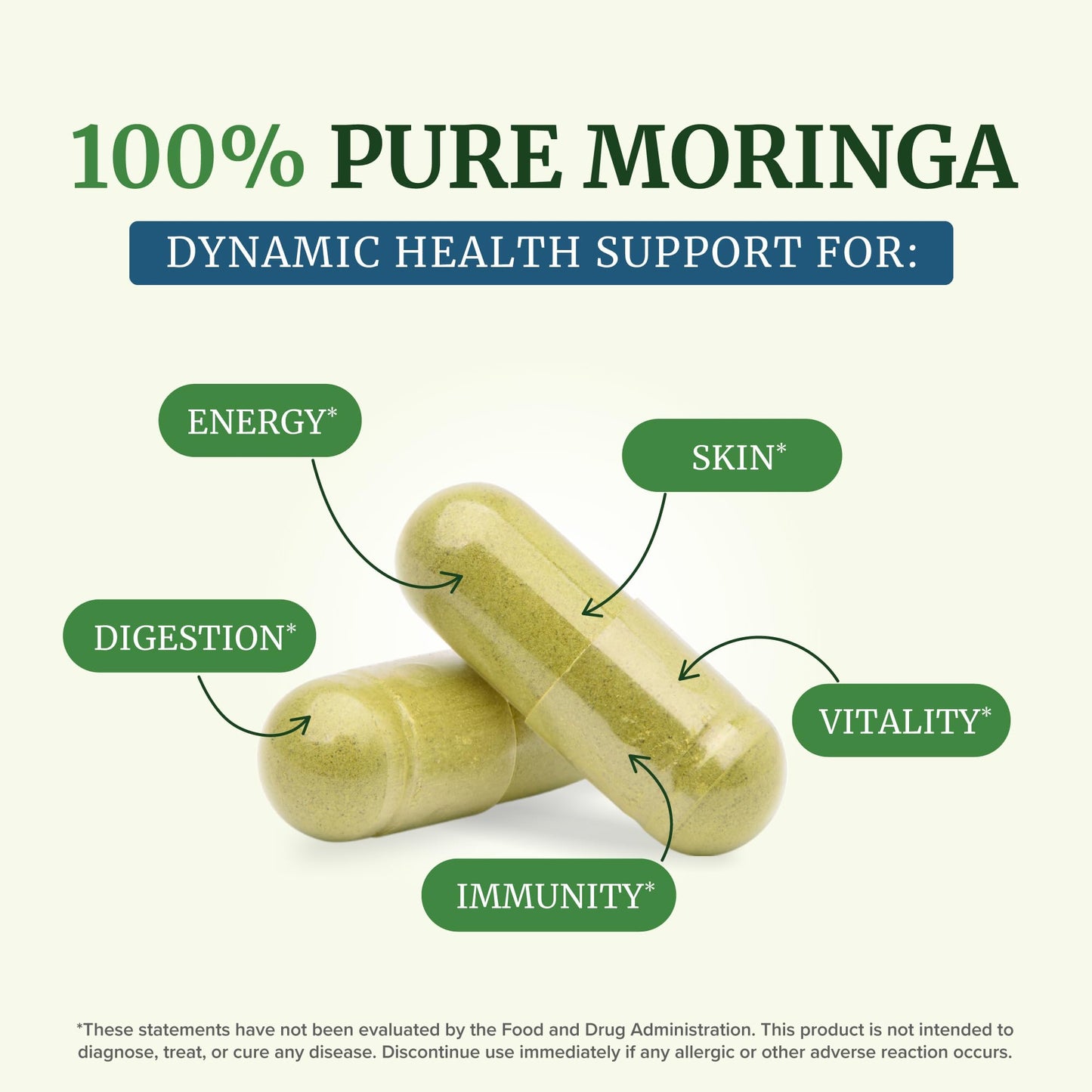 Nobi Nutrition Moringa 5000mg Capsules, 60 Count