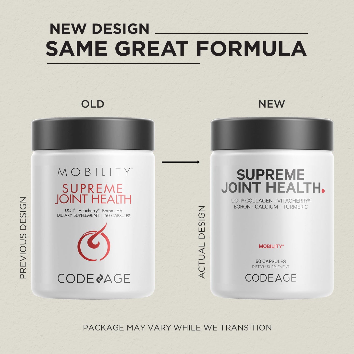 Codeage Supreme Joint Health UC-II Collagen Capsules Type II with VitaCherry Sport Cherries, Boron, Calcium Fructoborate, Hyaluronic Acid, Turmeric, Bromelain & Boswellia, Non-GMO, 60 Capsules