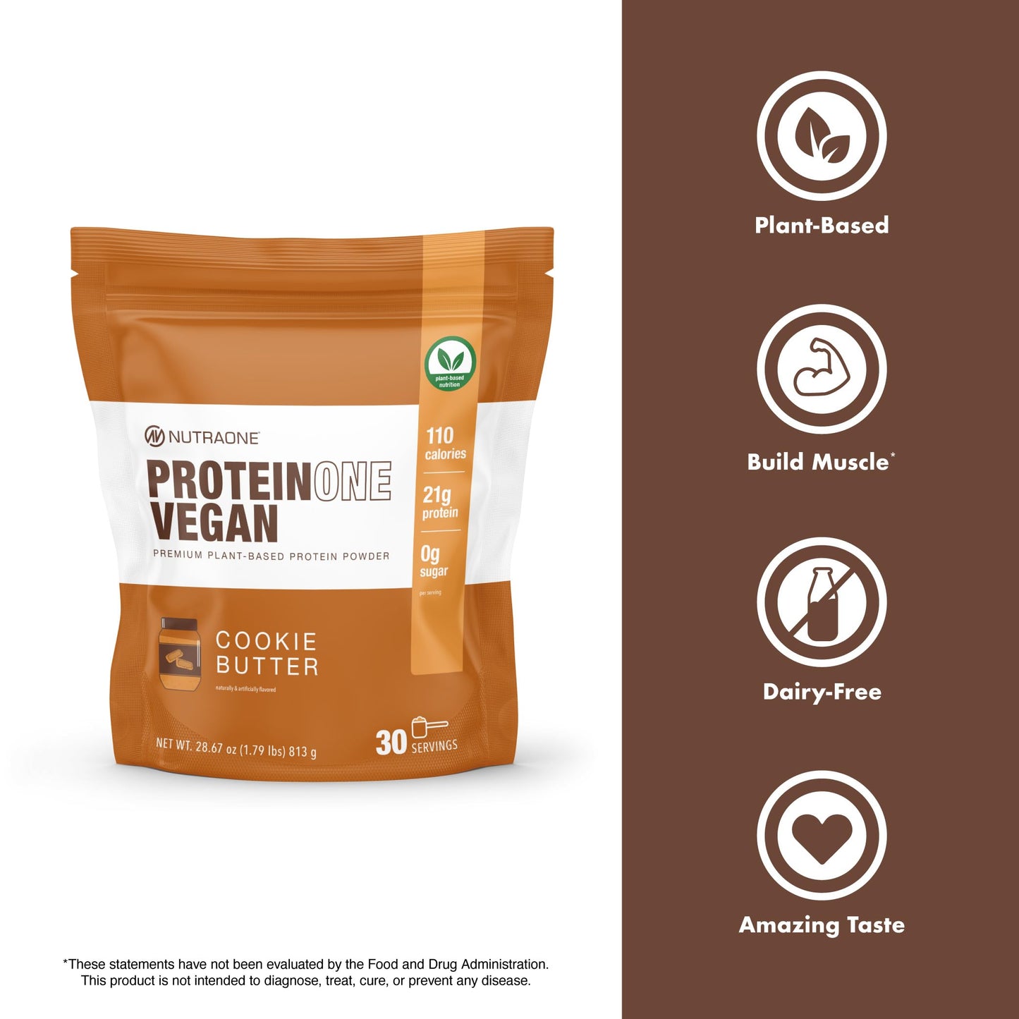 NutraOne ProteinOne Vegan Plant-Based Protein Powder 30.9 Servings
