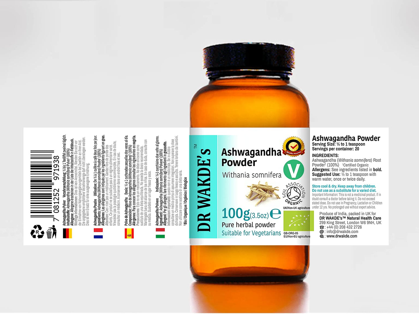DR WAKDE's Organic Ashwagandha Powder 1600