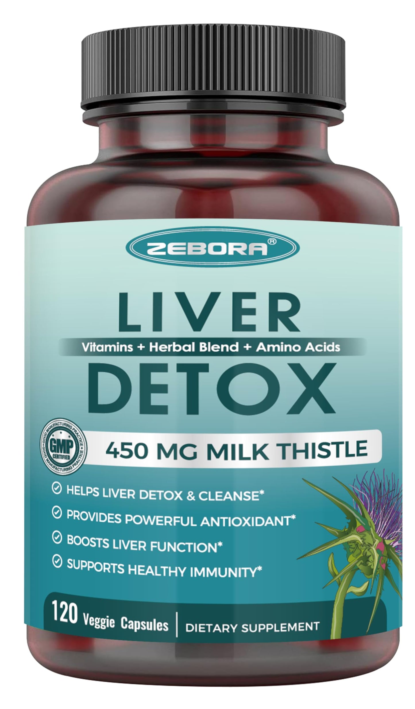 ZEBORA Milk Thistle Supplement Capsule 120 Count