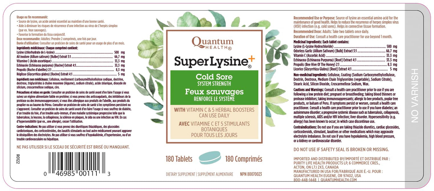 Quantum Super Lysine Tablet 180 Count