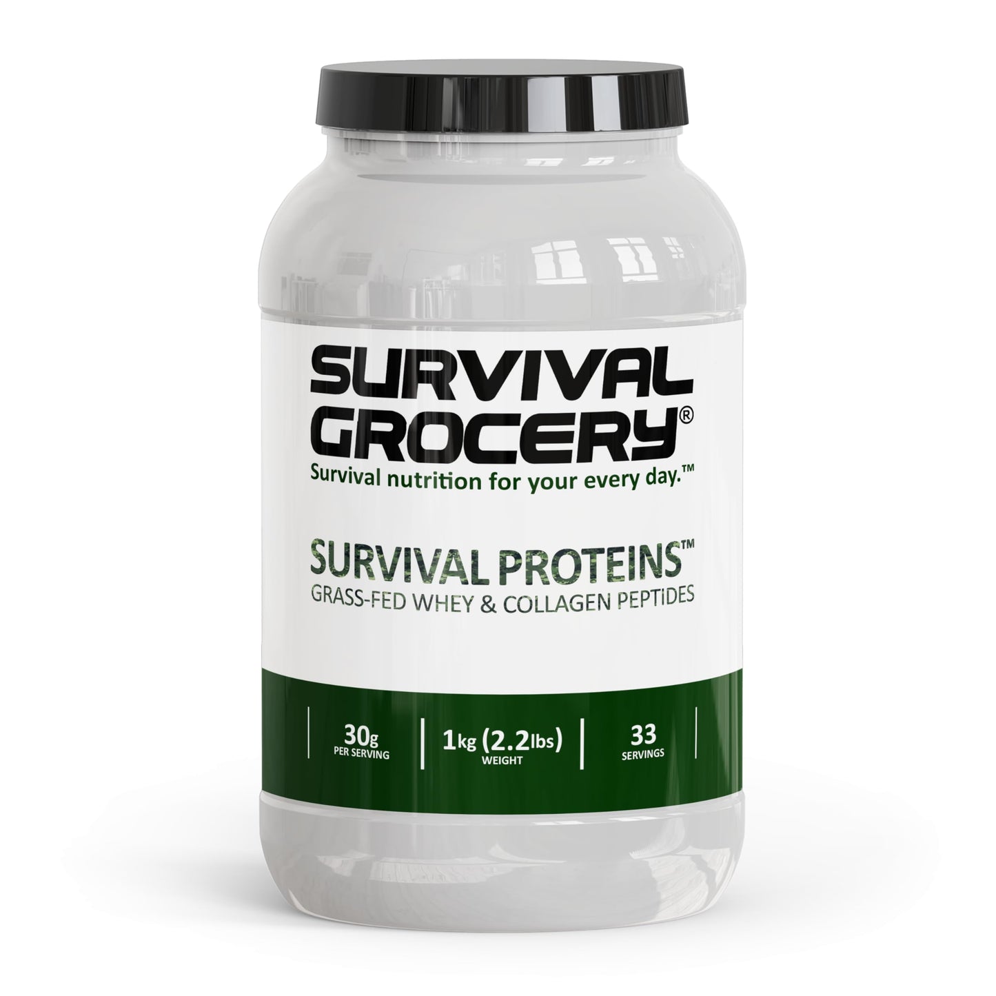 Survival Grocery Grass-Fed Whey Protein & Collagen Peptides (Types I & III) Powder, 2.2 lb