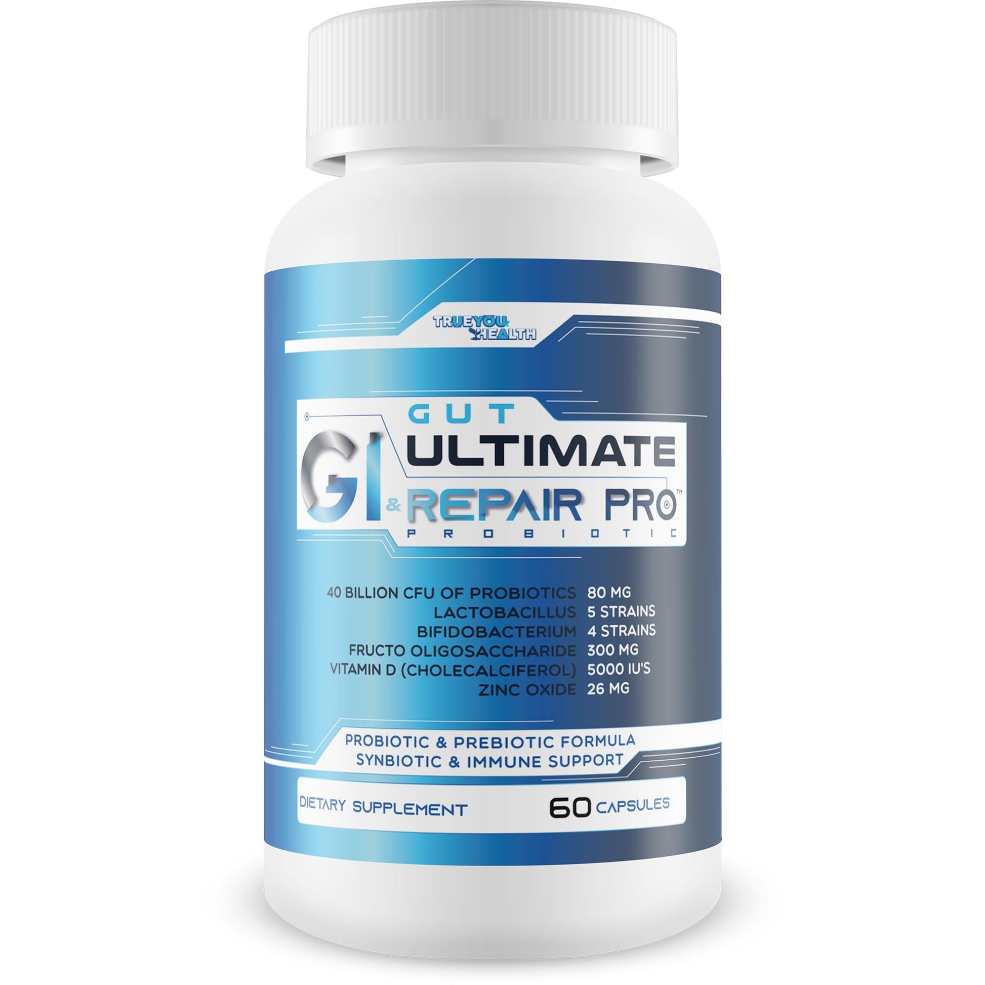 True You Health Gut & GI Ultimate Repair Pro Probiotic Capsule, 60 Count