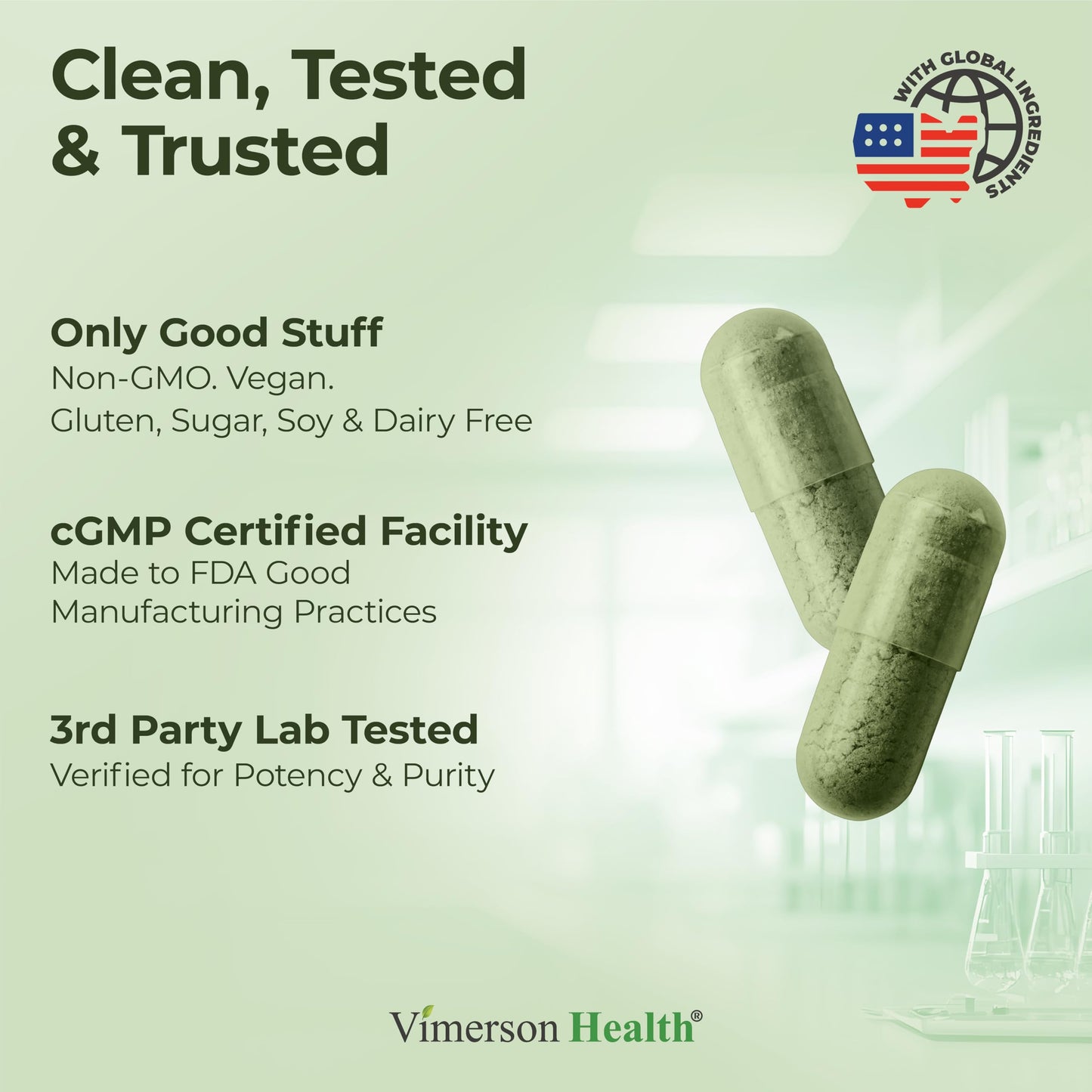 Vimerson Health Organic Spirulina and Chlorella, Capsules, 60 Capsules