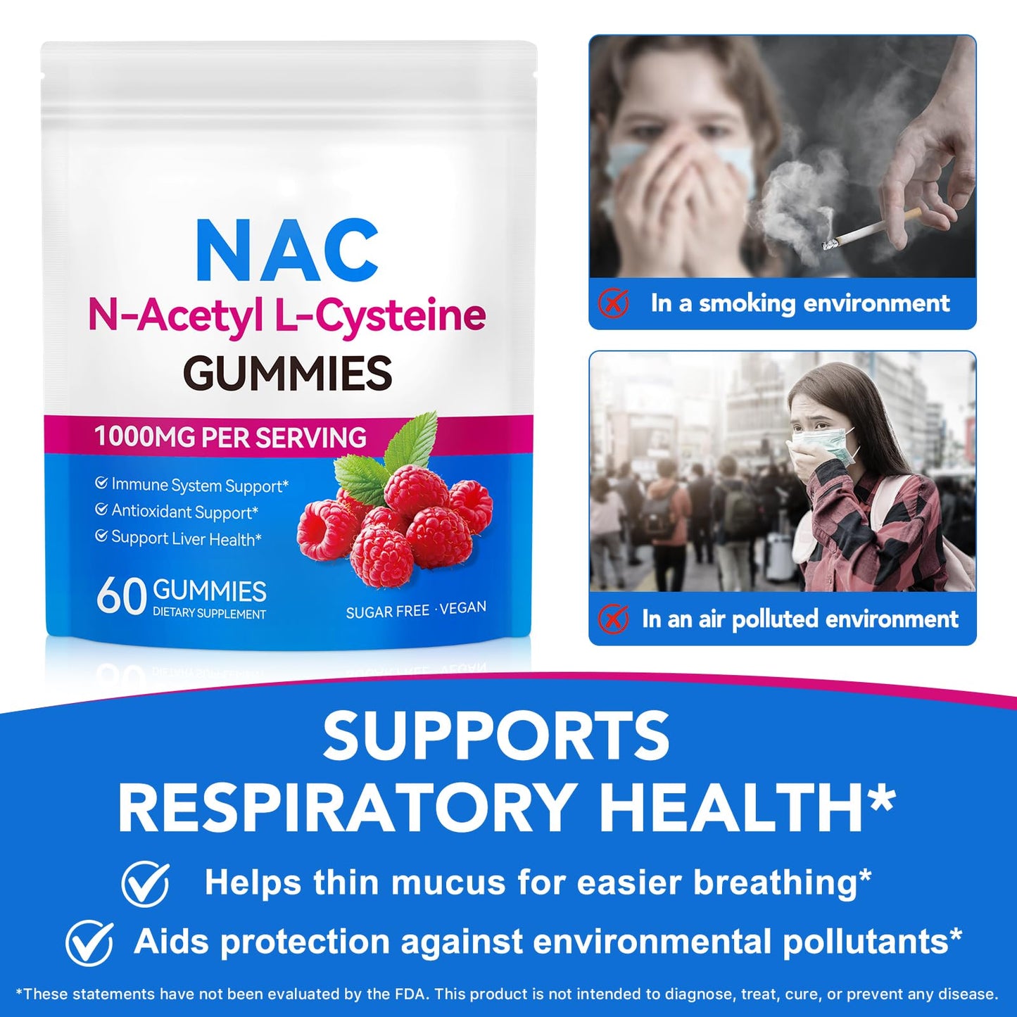 Daiasns NAC Gummies 1000mg, 60 Count