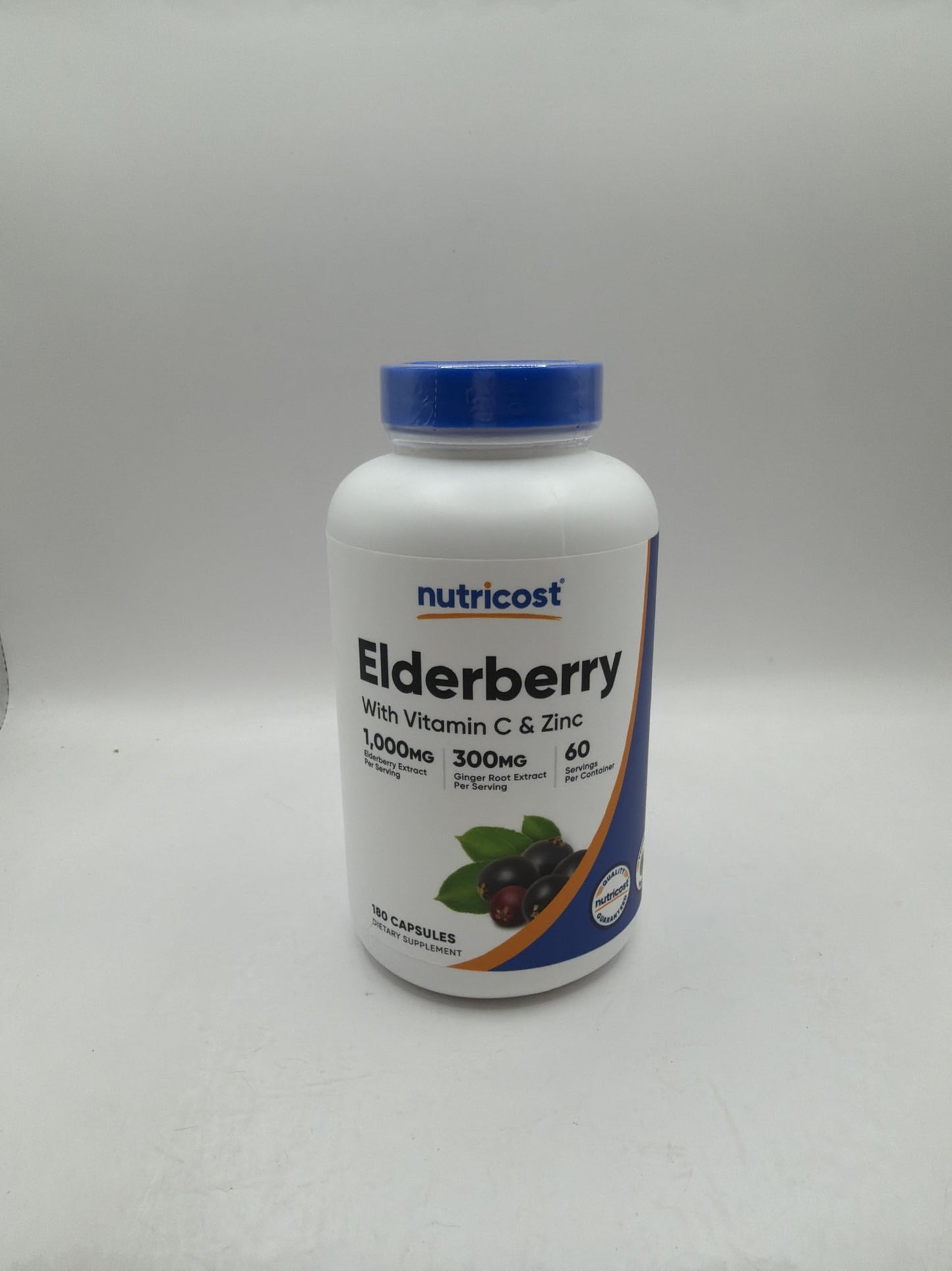 Nutricost Elderberry & Ginger Root Extract with Vitamin C, Zinc & Vitamin D, 180 Capsules