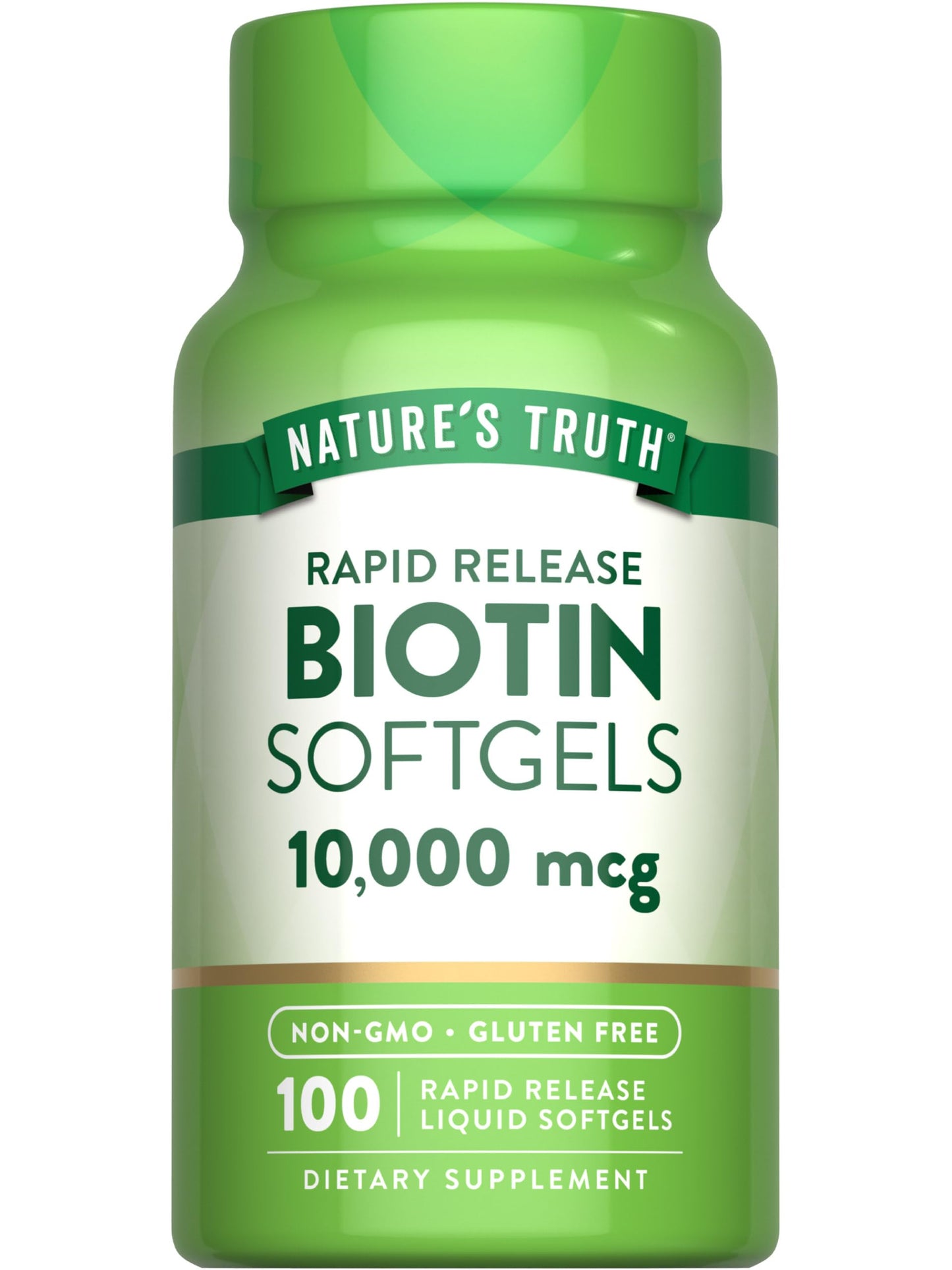 Nature's Truth Biotin 10,000mcg Softgels, 100 Count