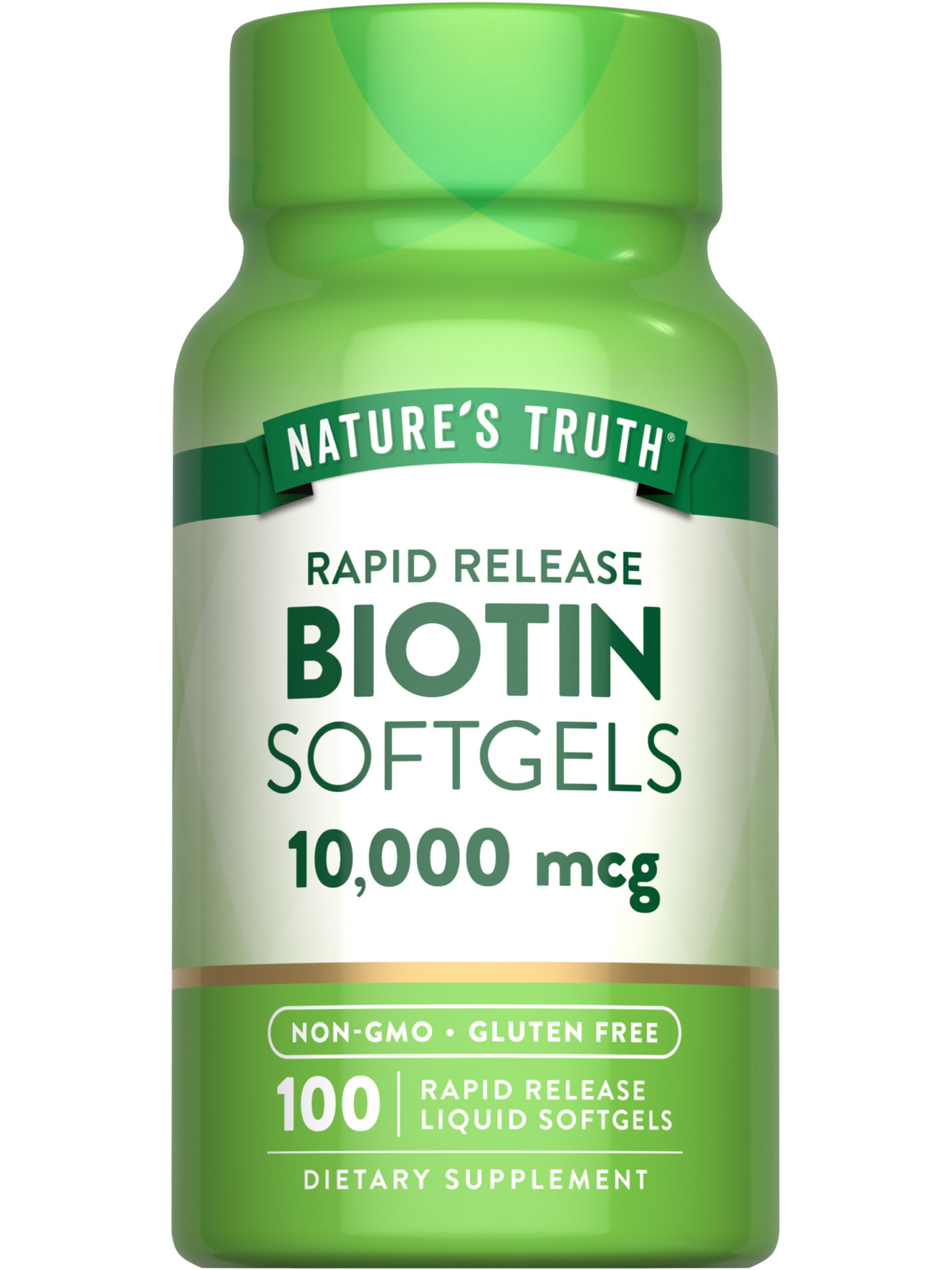 Nature's Truth Biotin 10,000mcg Softgels, 100 Count