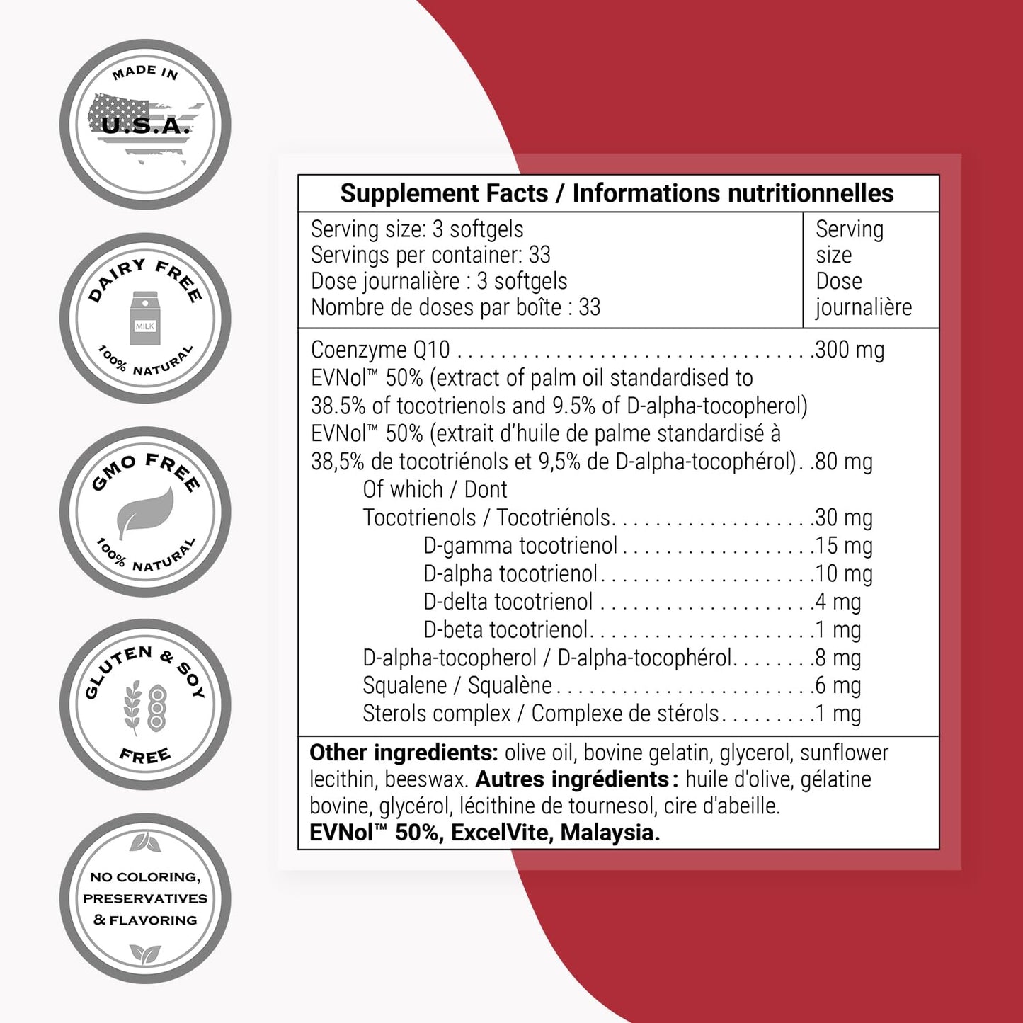 Supersmart Coenzyme Q10 + Tocotrienols 300mg per Day Softgels, 100 Count