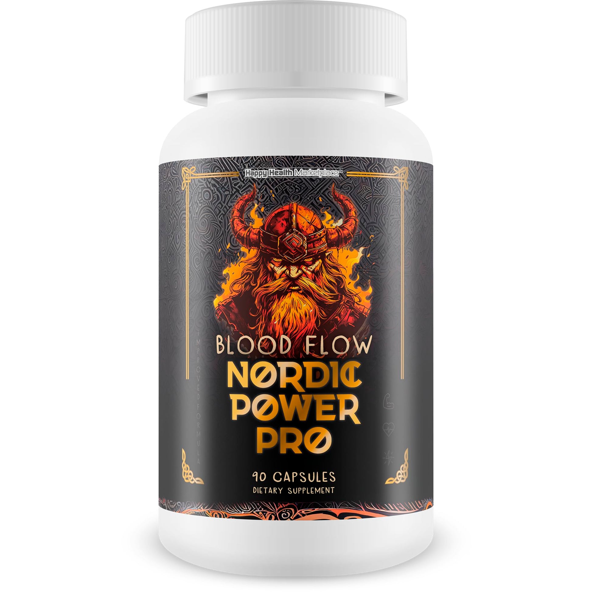 Happy Health Marketplace Blood Flow Nordic Power Pro for Men Capsules 90 Count