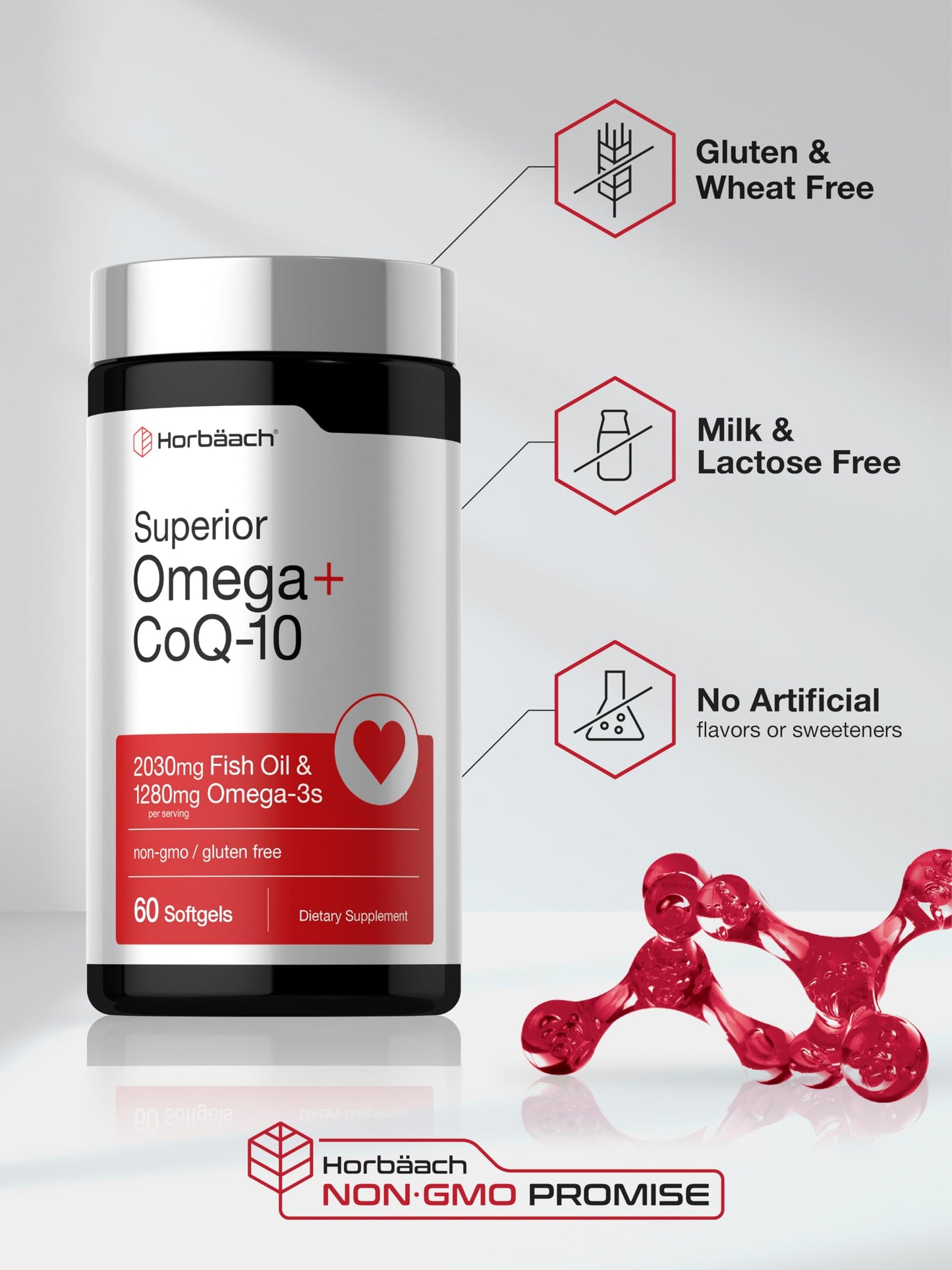 Horbäach Omega with CoQ-10 Softgels 60 Count