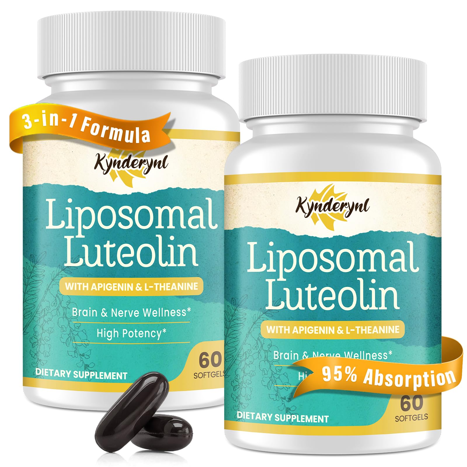 Kynderynl Liposomal Luteolin 200mg Softgels, 120 Count