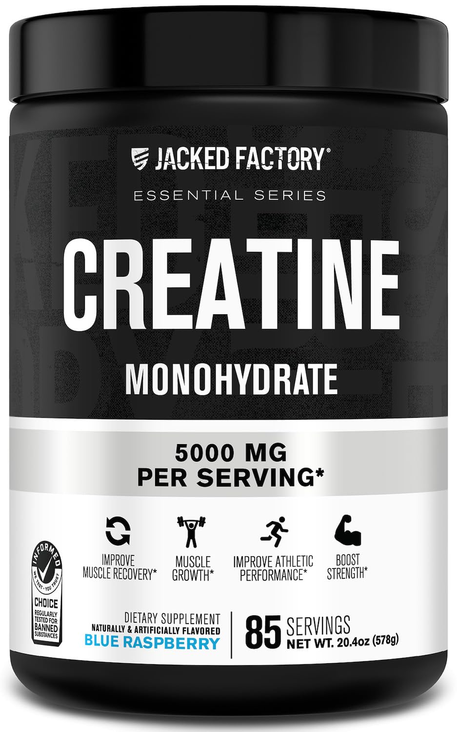 Jacked Factory Creatine Monohydrate Powder, 85 Servings