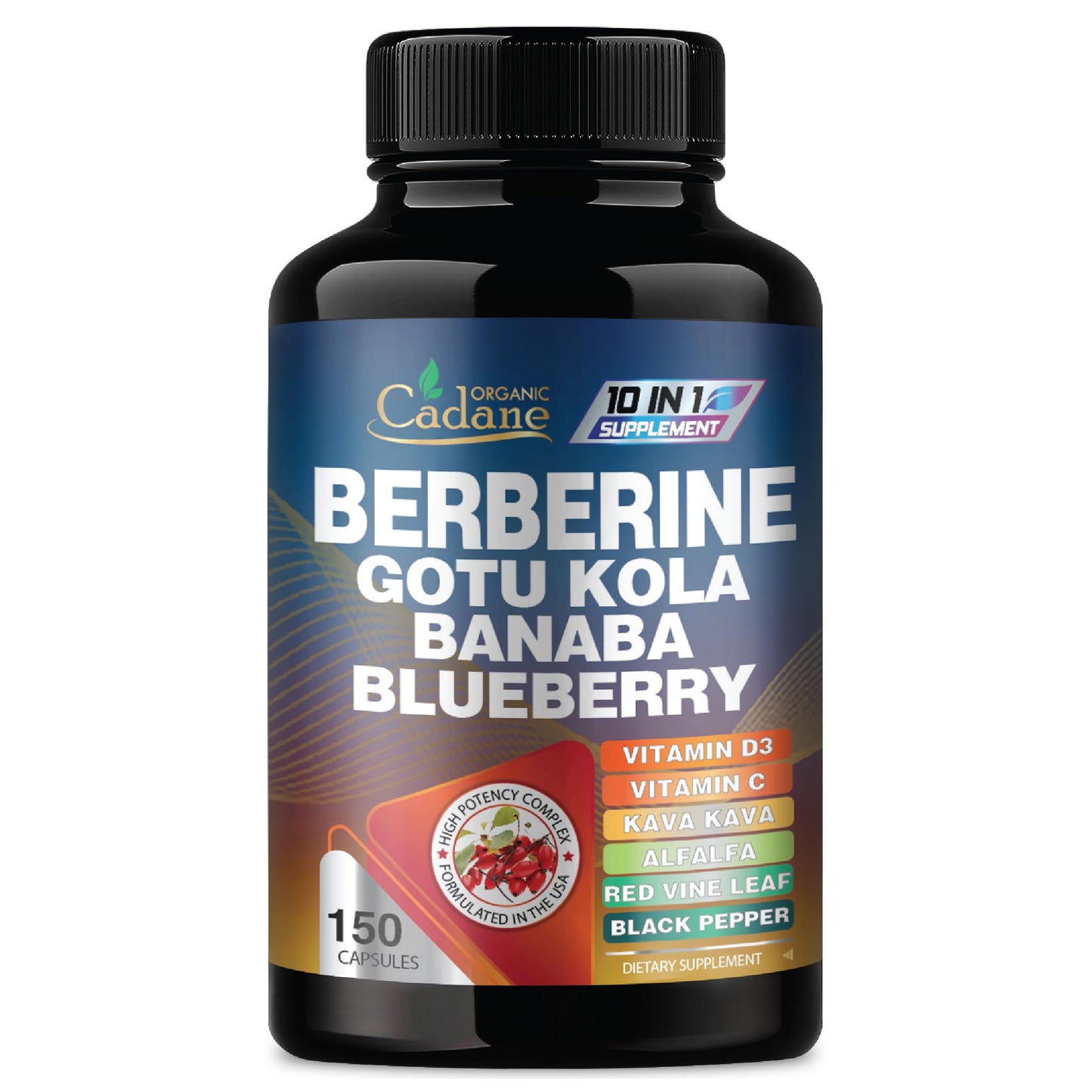 Organic Cadane Berberine Extract Capsules, 150 Count
