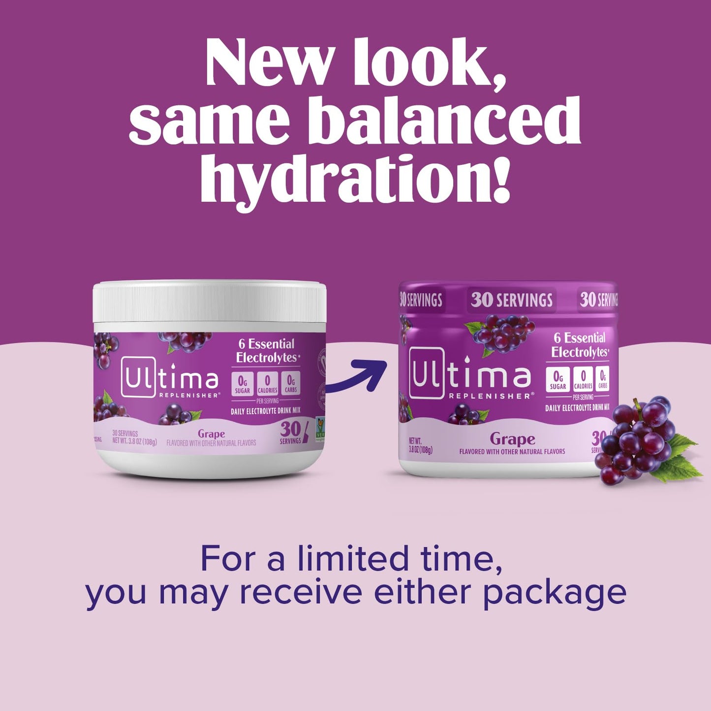 Ultima Replenisher Grape Electrolyte Powder 3.8 oz