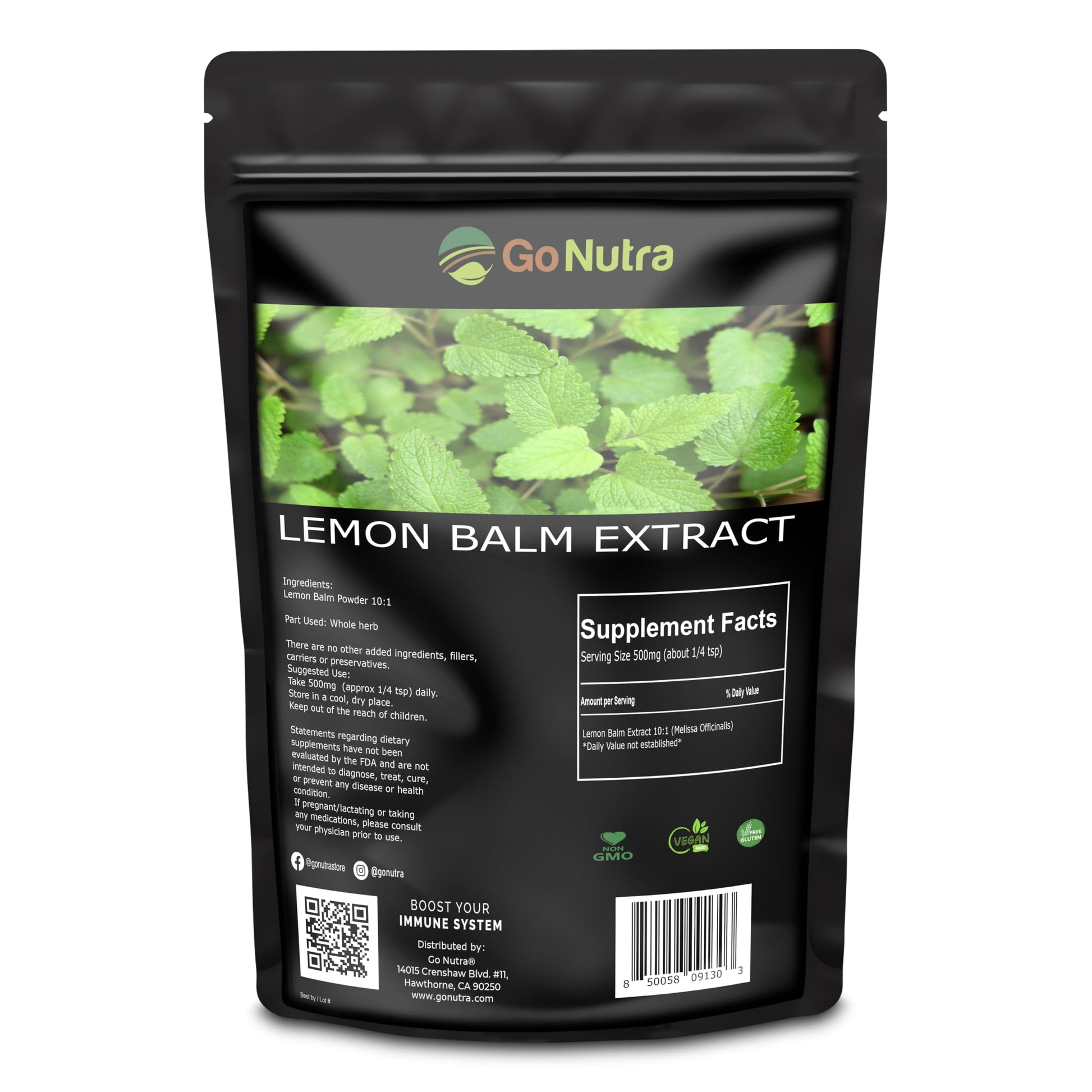 Go Nutra Lemon Balm Extract Powder 8 Ounce
