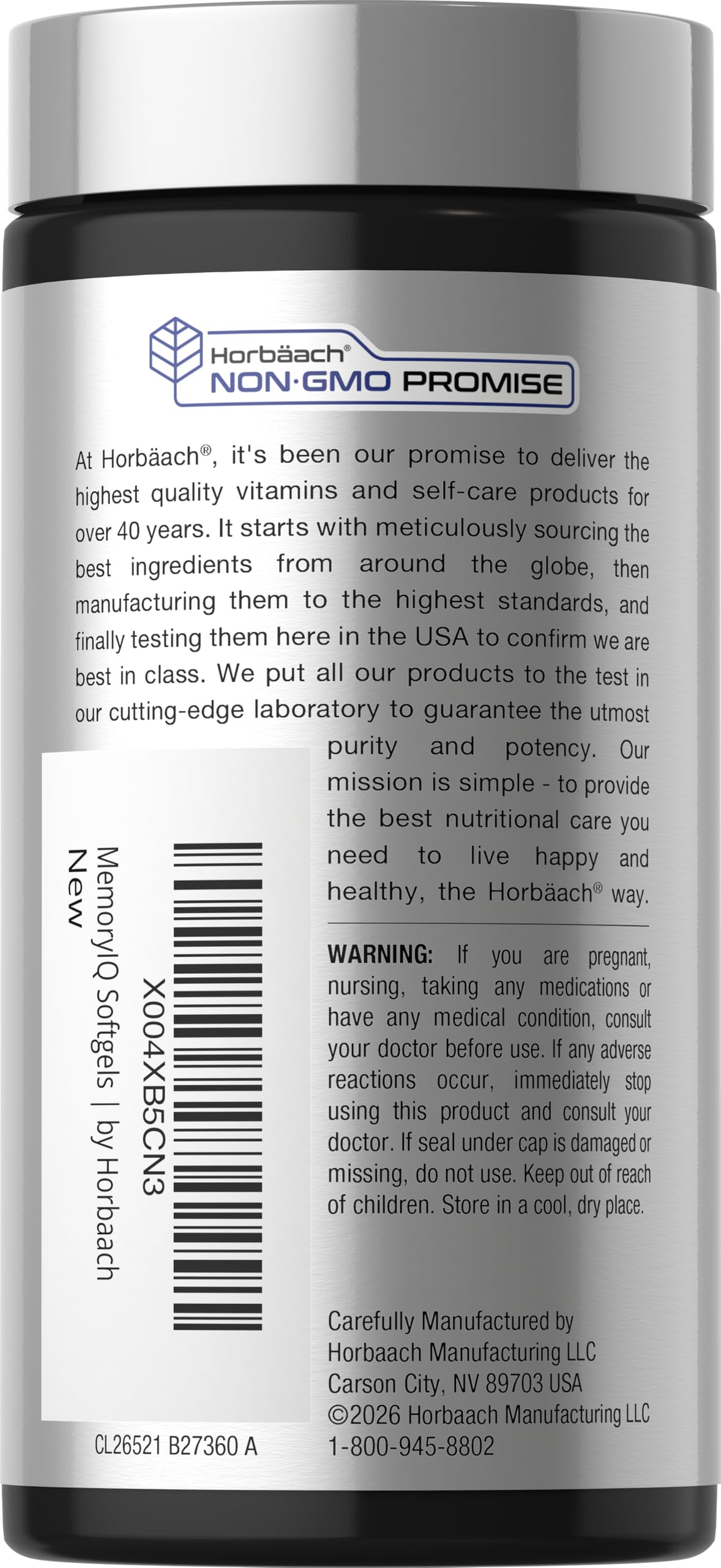 Horbäach Memory IQ Brain Support Supplement 60 Softgels