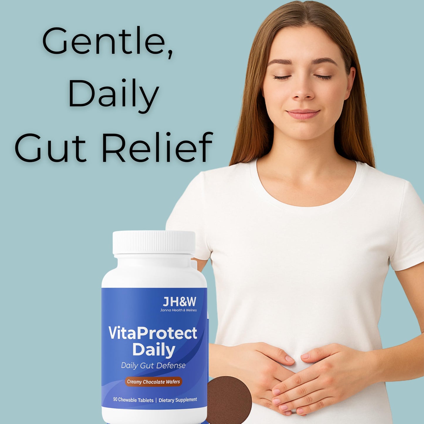 JANNA HEALTH & WELLNESS Gut Health & Digestive Support Supplement Tablet, 90 Tablets