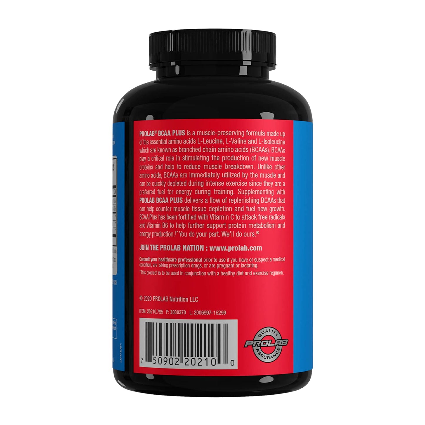ProLab BCAA Plus Branched Chain Amino Acid Capsules, 180 Capsules