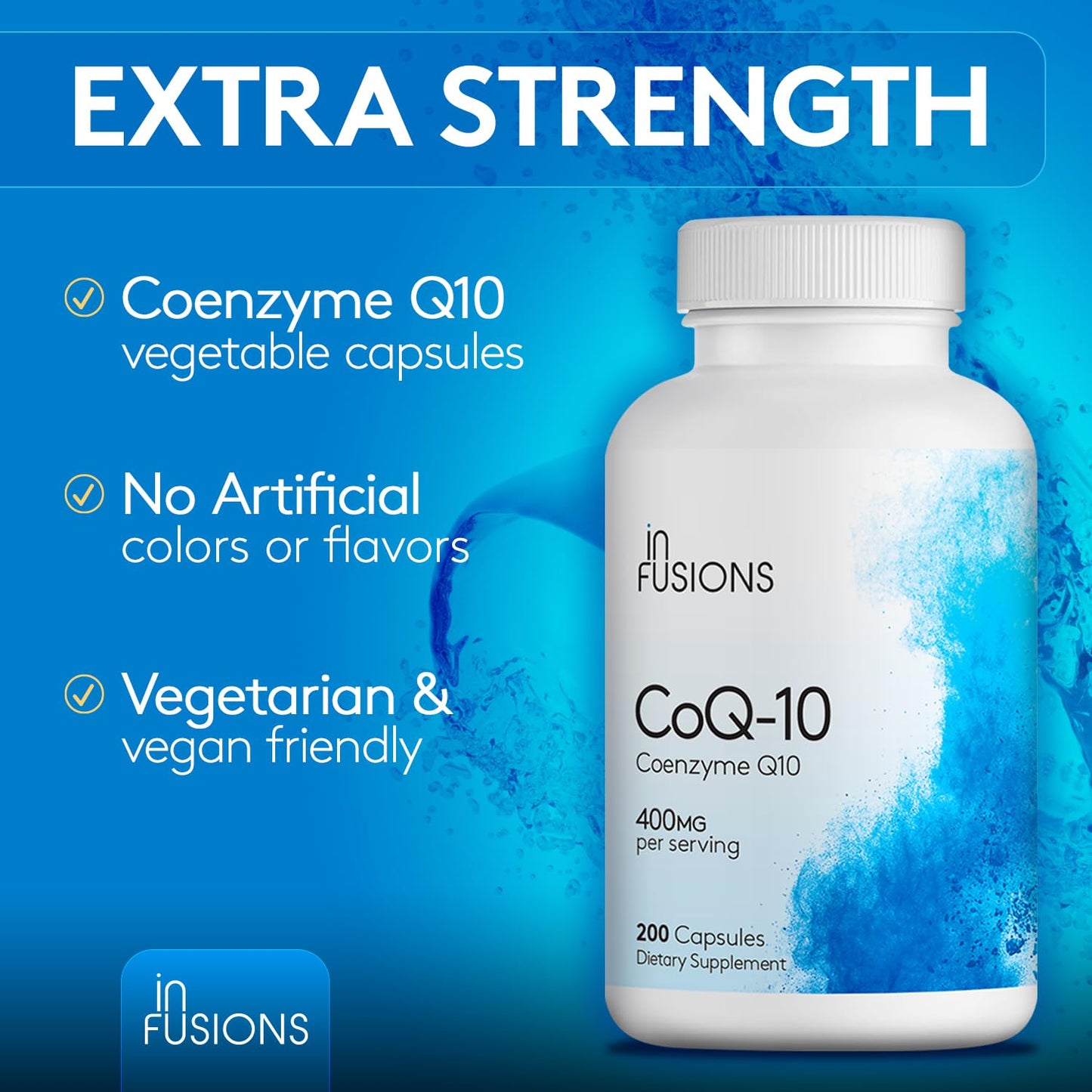 Infusions International CoQ10 400mg Pure Extra Strength Capsule 200 Count