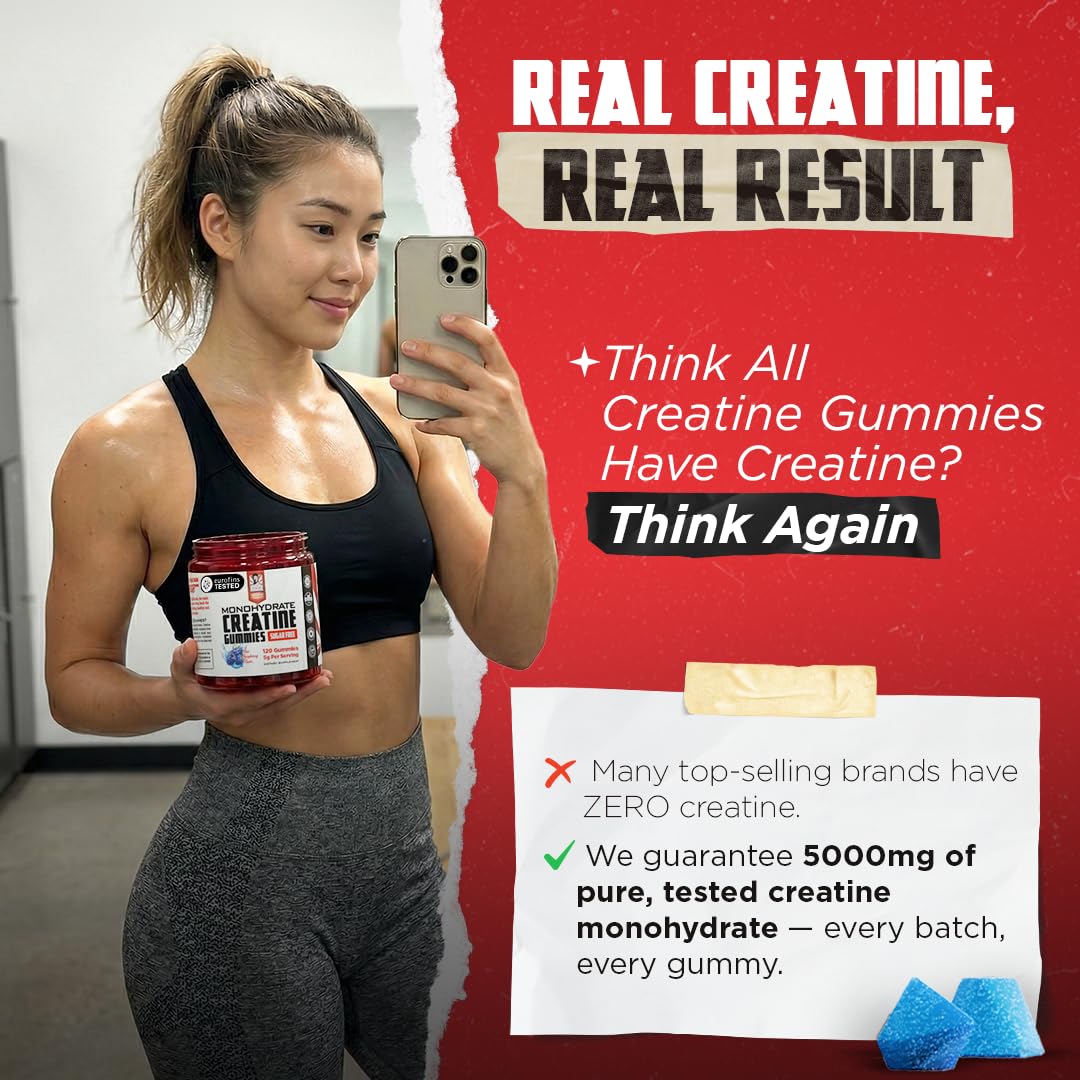 Old School Labs 5000mg Creatine Monohydrate Gummies, 120 Count