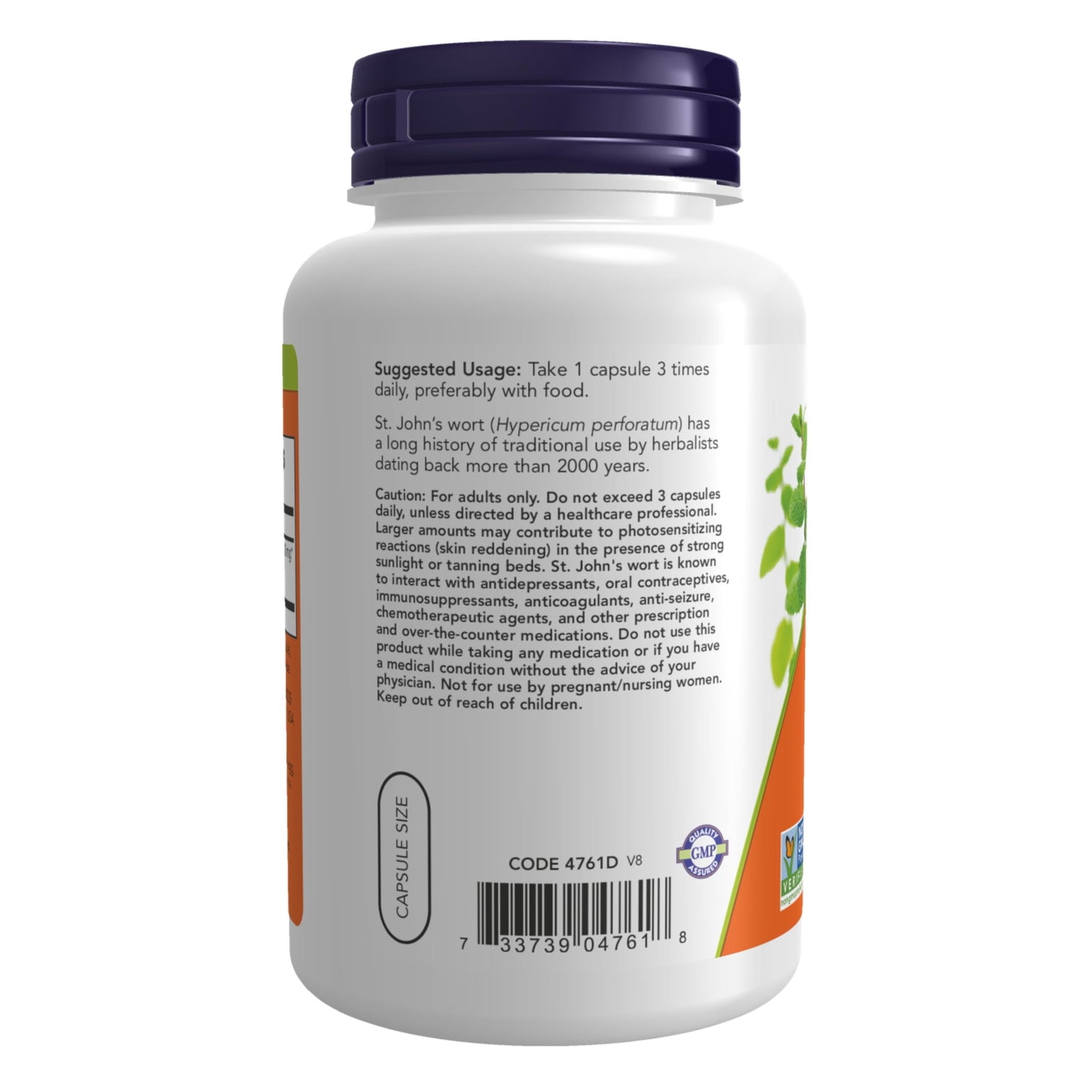 NOW Foods St. John's Wort (Hypericum perforatum) 300 mg Standardized Extract Capsule, 250 Veg Capsules