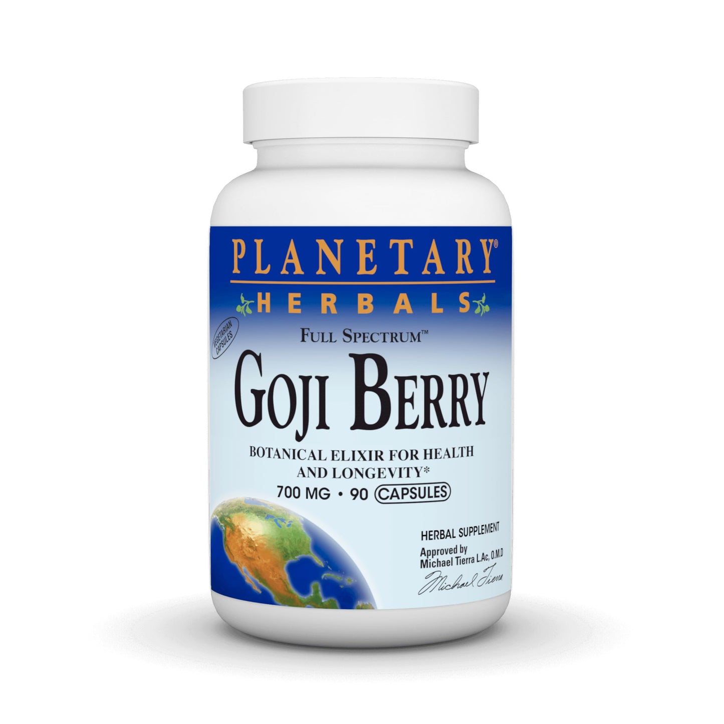 Planetary Herbals Goji Berry Full Spectrum 700mg Vegetarian Capsules, 90 Count