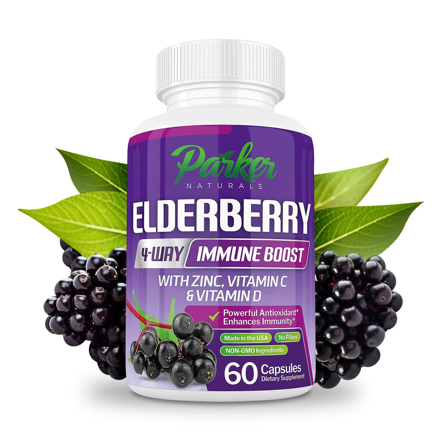 Parker Naturals Organic Elderberry Capsules, 60 Capsules