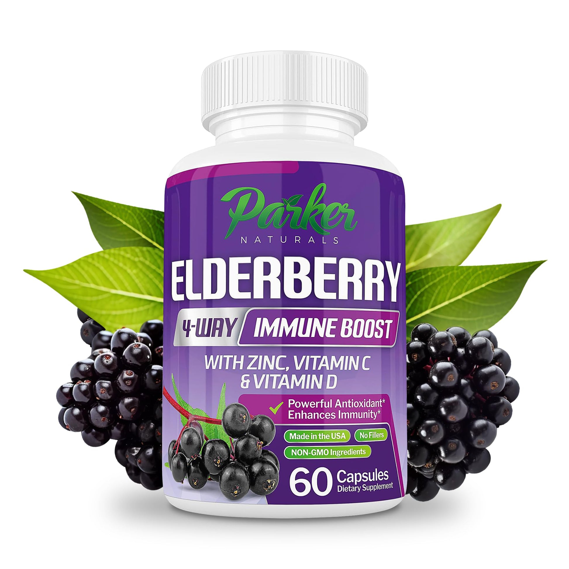 Parker Naturals Organic Elderberry Capsules, 60 Capsules