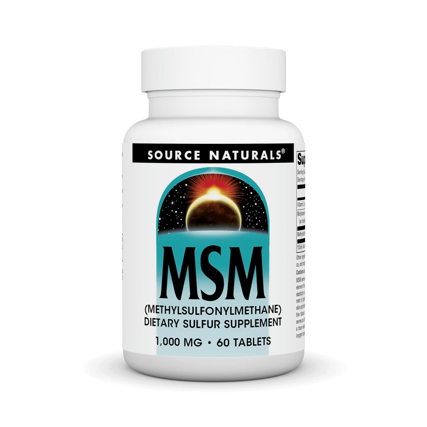 Source Naturals MSM (methylsulfonylmethane), 1,000 mg Tablet, 60 Tablets