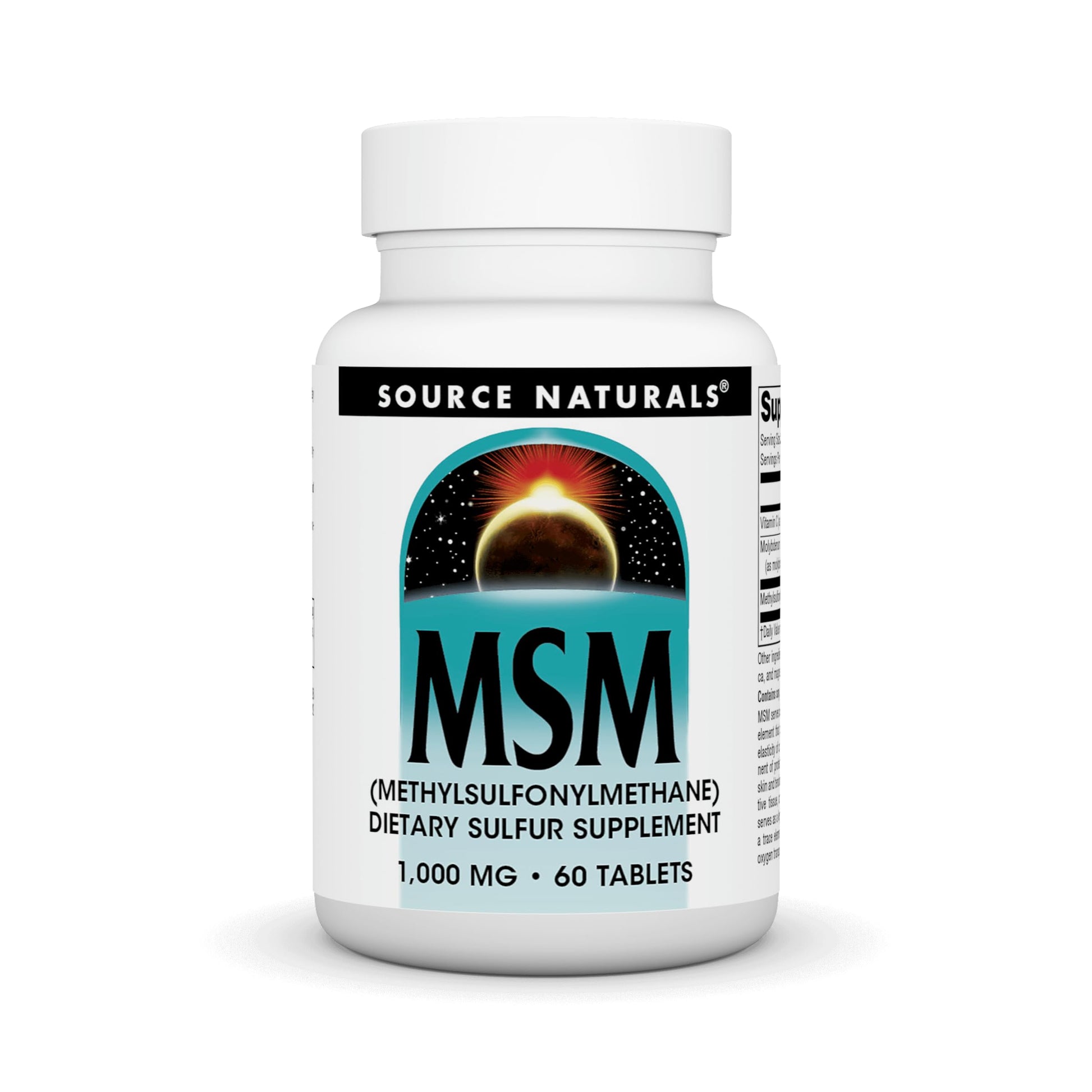 Source Naturals MSM (methylsulfonylmethane), 1,000 mg, 60 Tablets