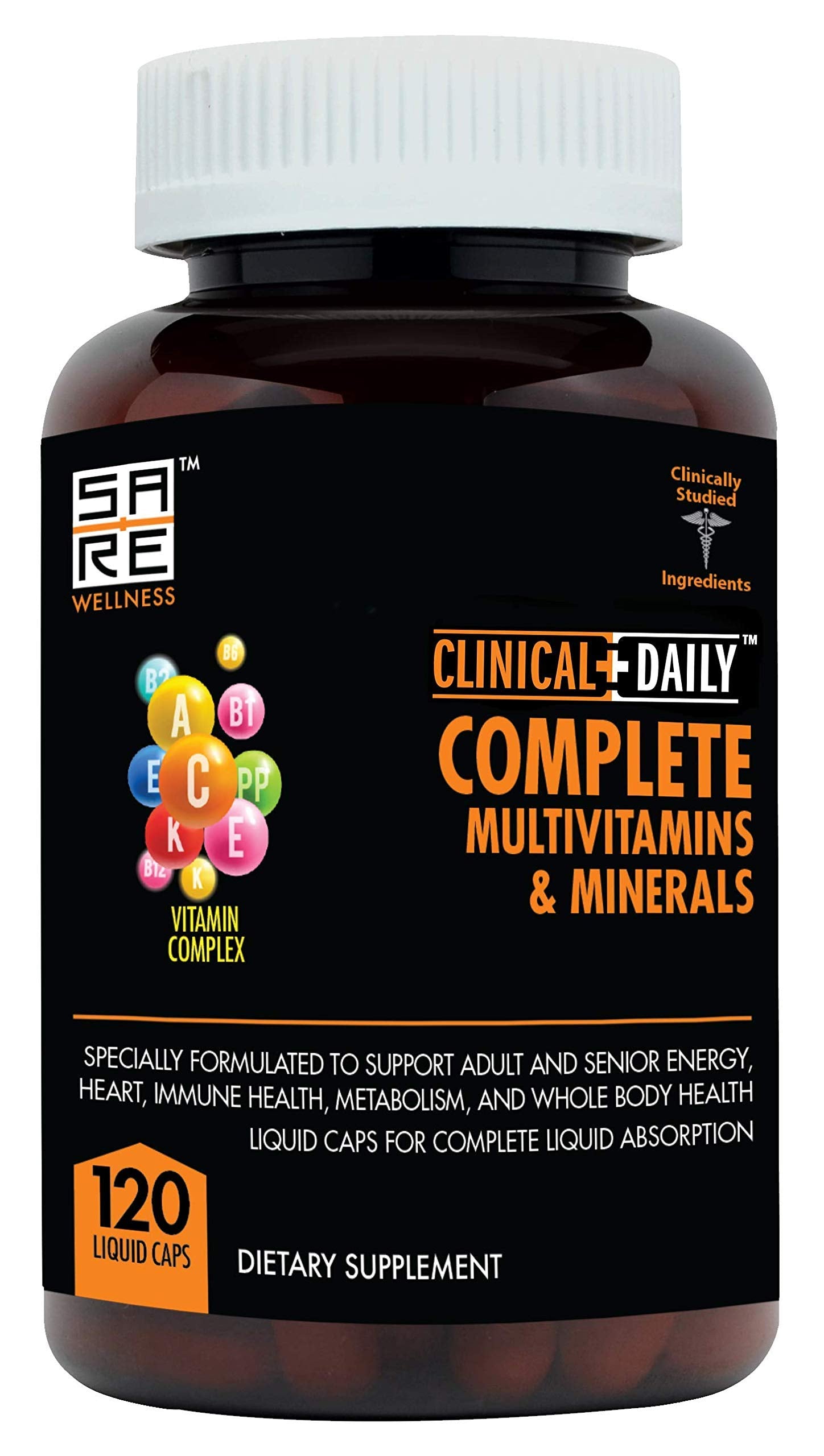 Clinical Daily Complete Whole Food Multivitamin Supplement for Women & Men Capsules, 120 Count