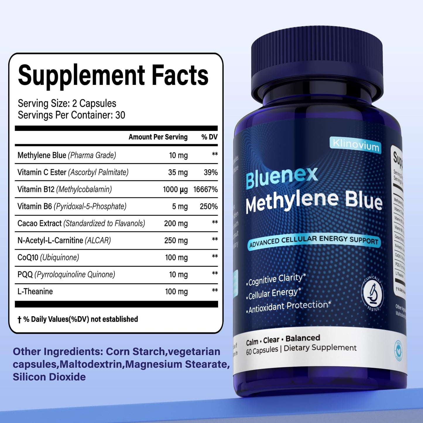 Klinovium Methylene Blue Capsules 10 mg, 60 Count