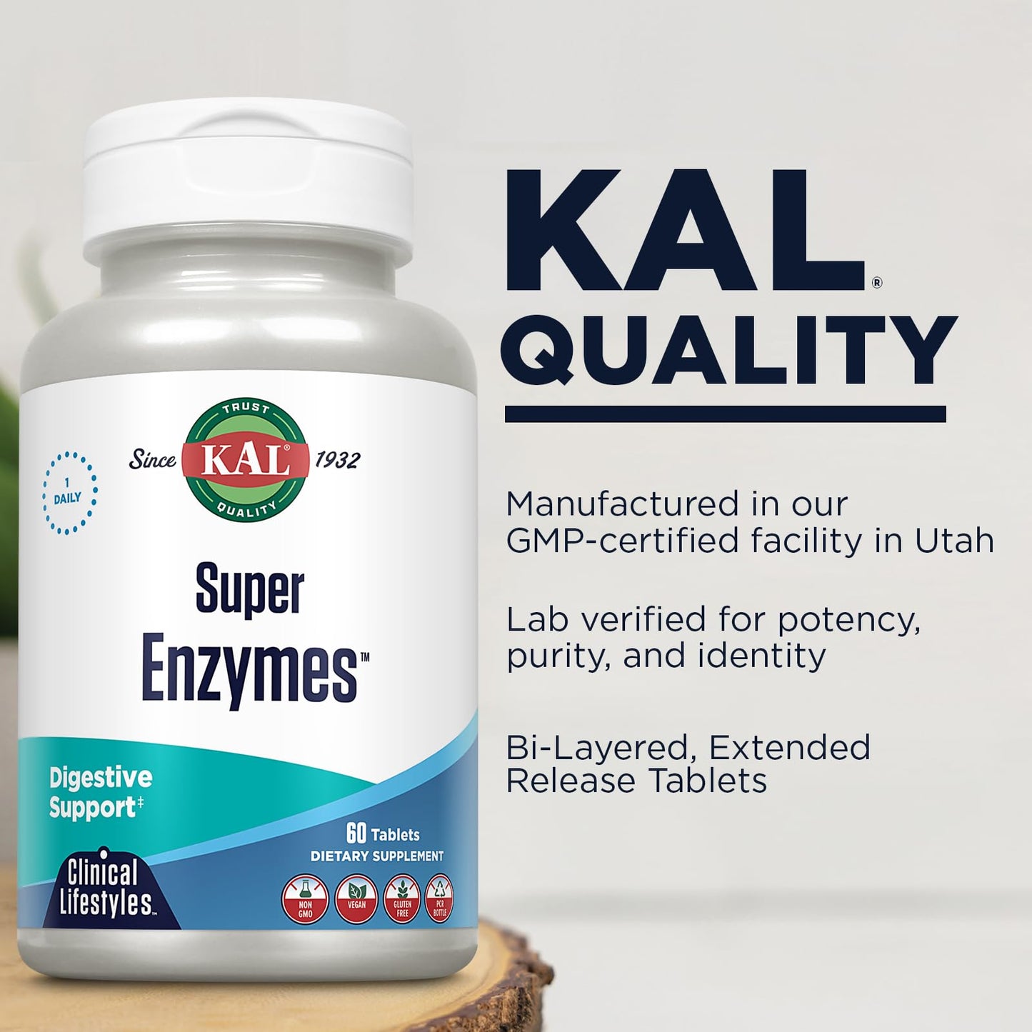KAL Super Enzymes Tablets, 60 Count