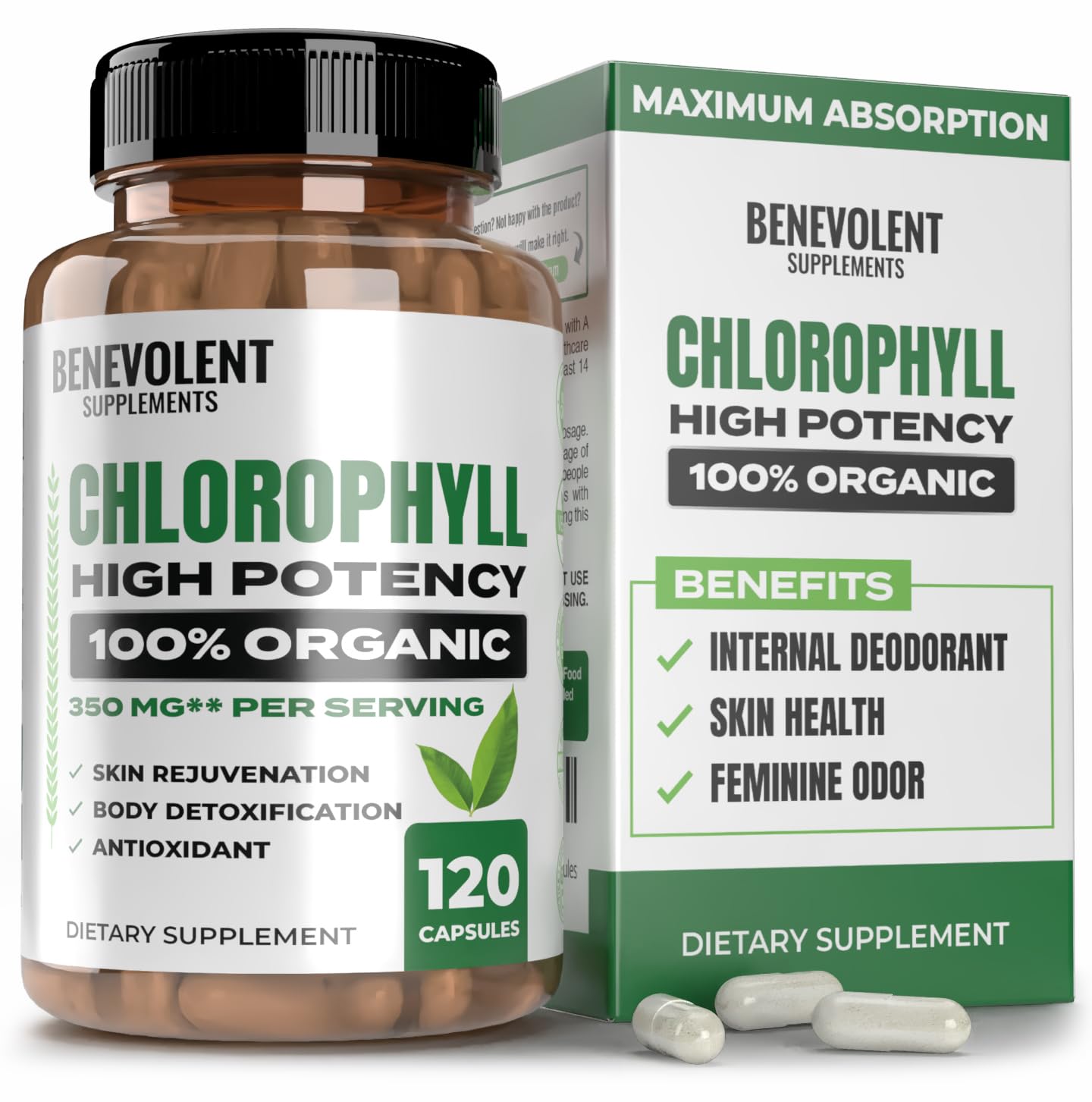Benevolent Nourishment Chlorophyll Supplement 120 Capsules