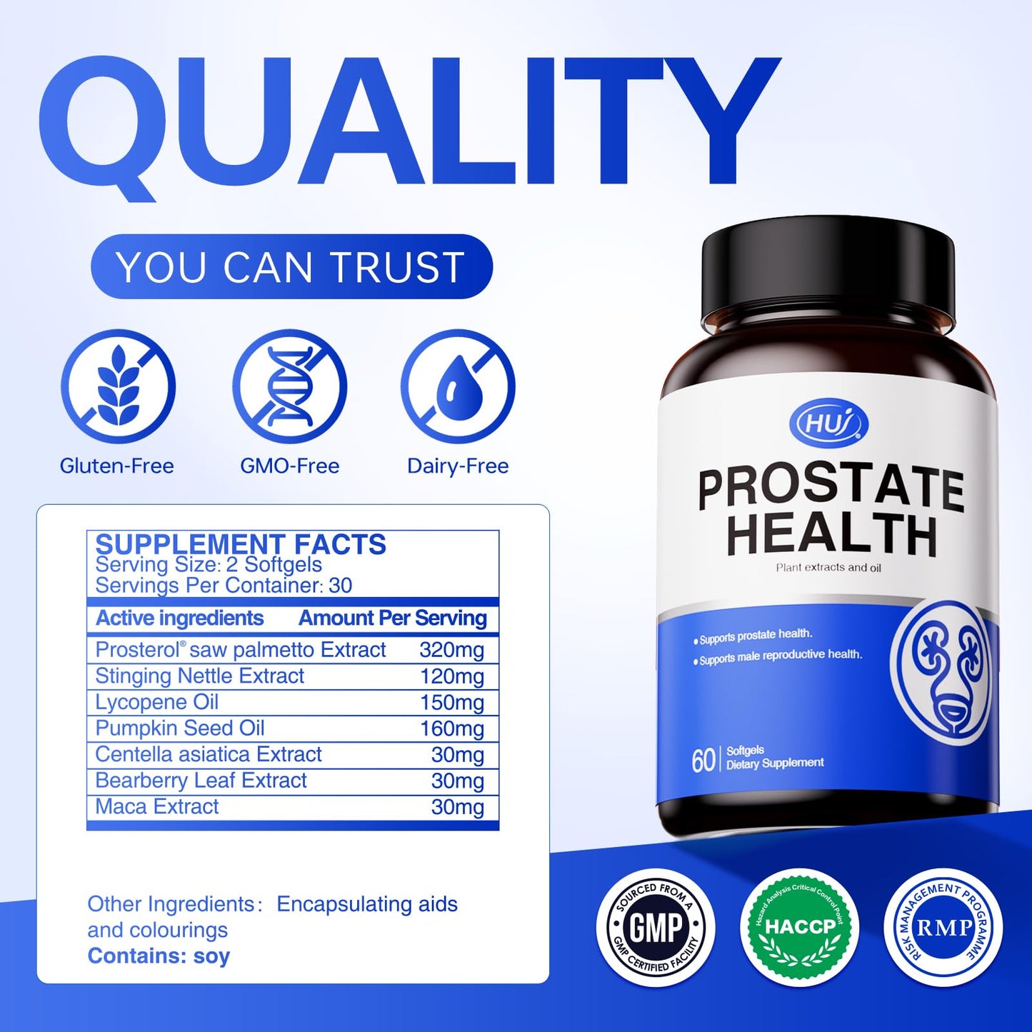 HUJ Prostate Health Saw Palmetto Softgels 60