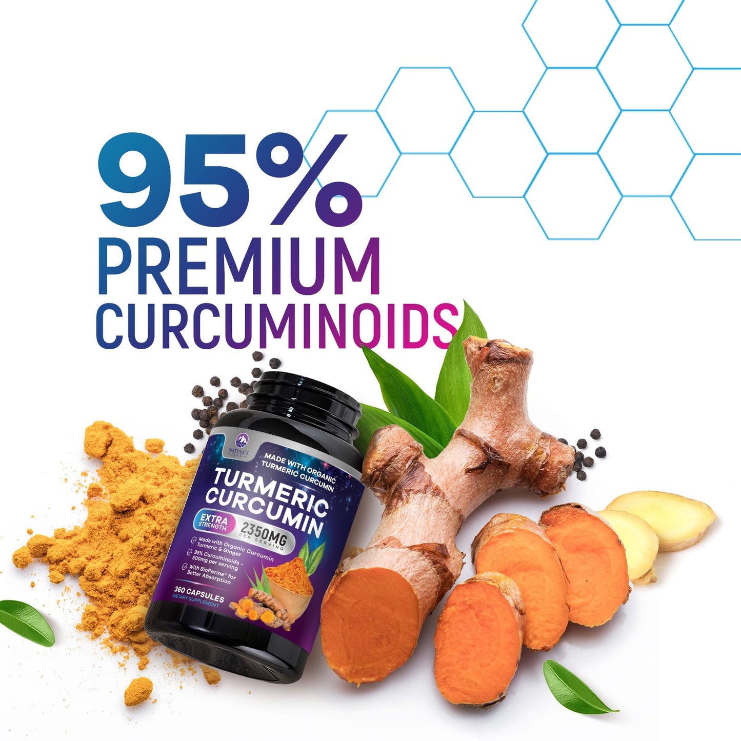 Nature's Peak Turmeric Curcumin Supplement 360 Capsules