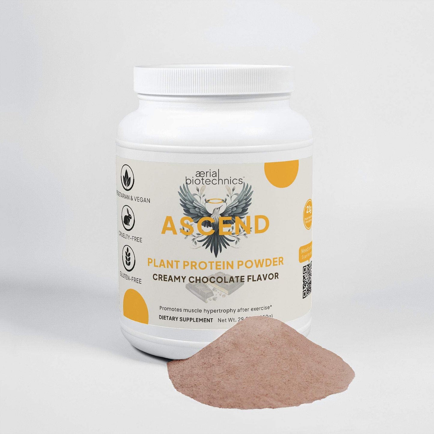 Aerial Biotechnics ASCEND Plant Protein Powder (Chocolate), 29.99