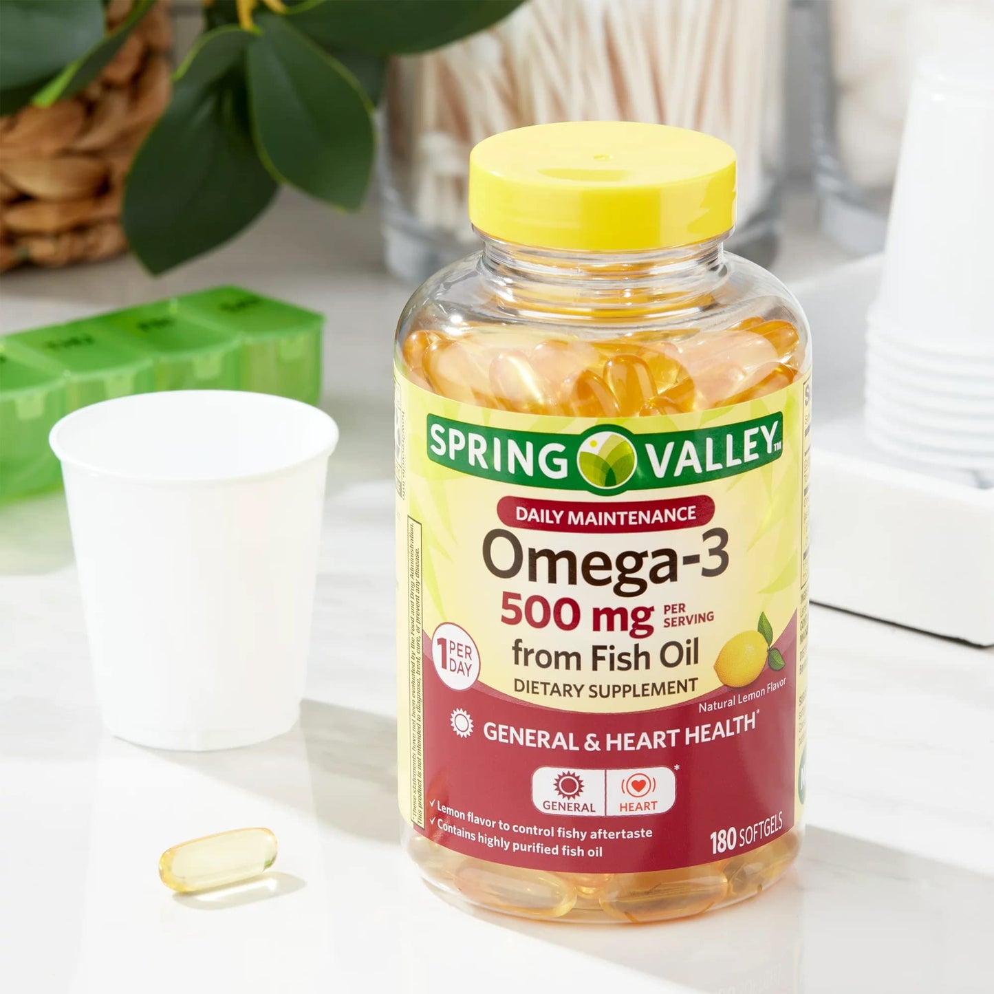 LUAL Omega-3 500 mg Softgels, 180 Count
