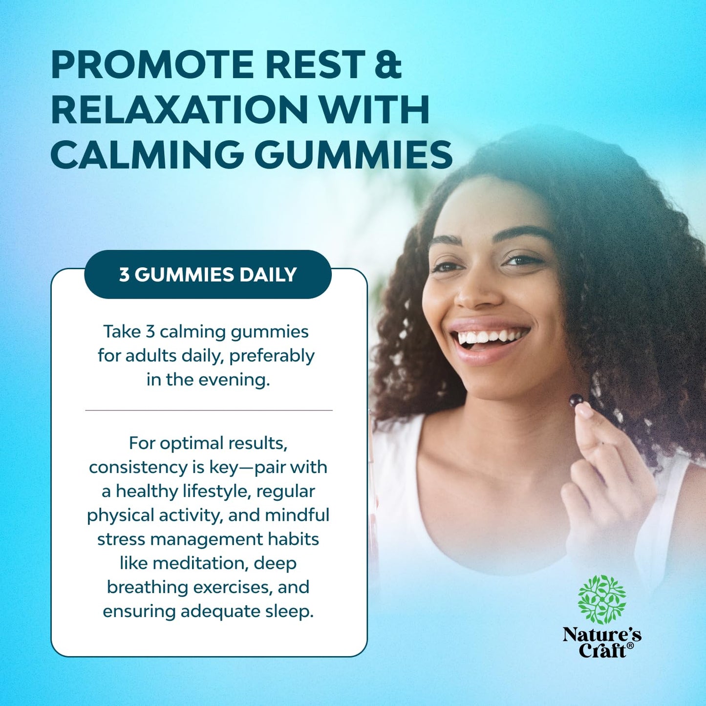 Natures Craft Pure Calm and Relaxing Magnesium Supplement Gummy 90 Count